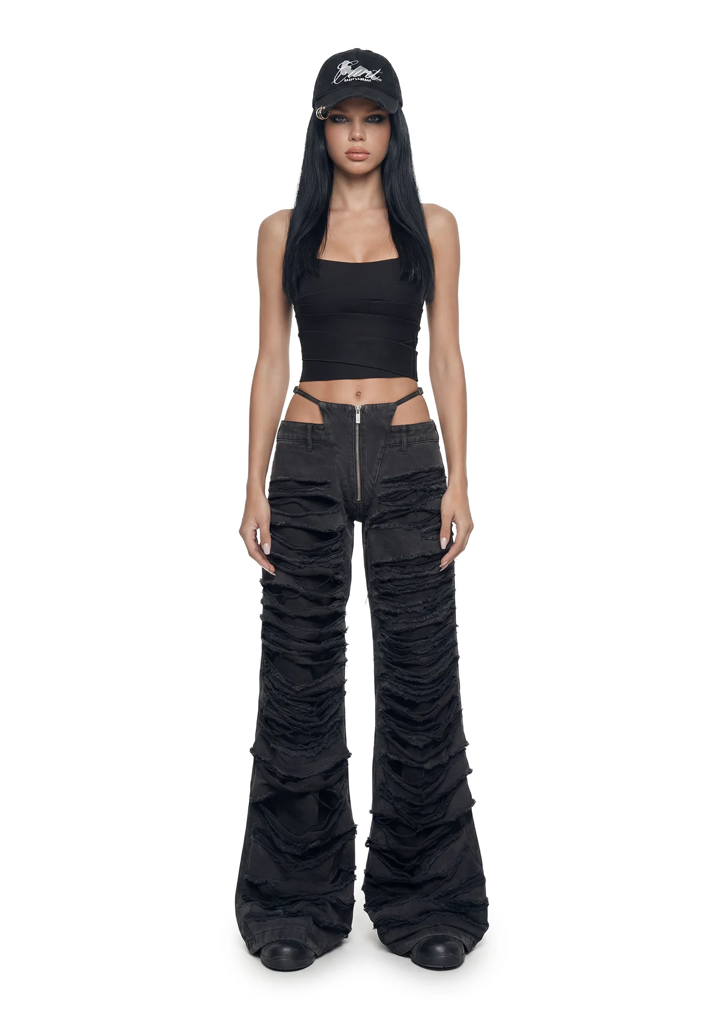 Denim Thong Pants - Black Wash - Image 3