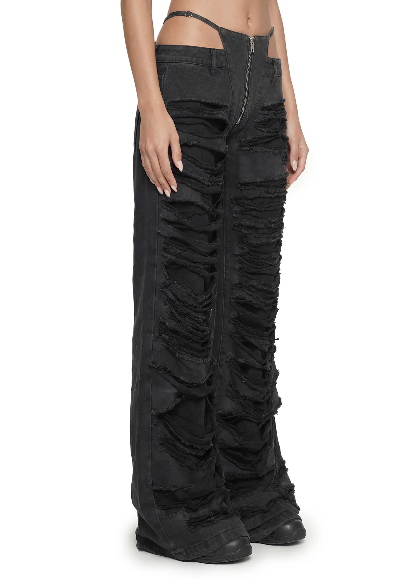 Denim Thong Pants - Black Wash - Image 4