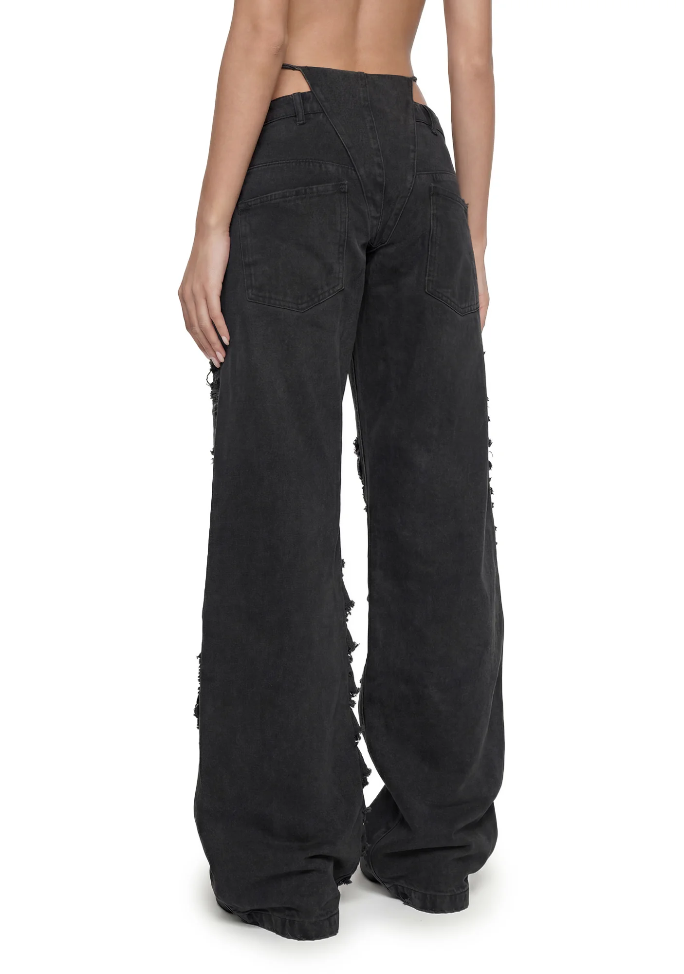 Denim Thong Pants - Black Wash - Image 5