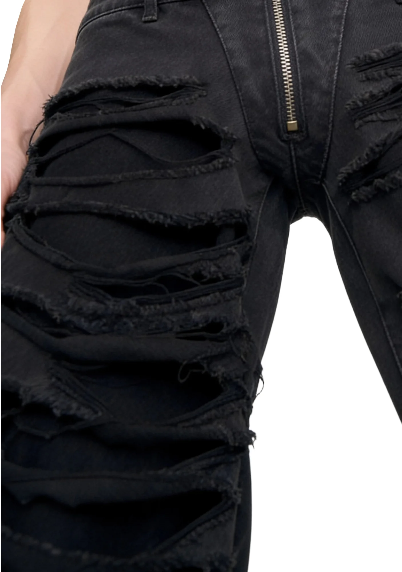 Denim Thong Pants - Black Wash - Image 6