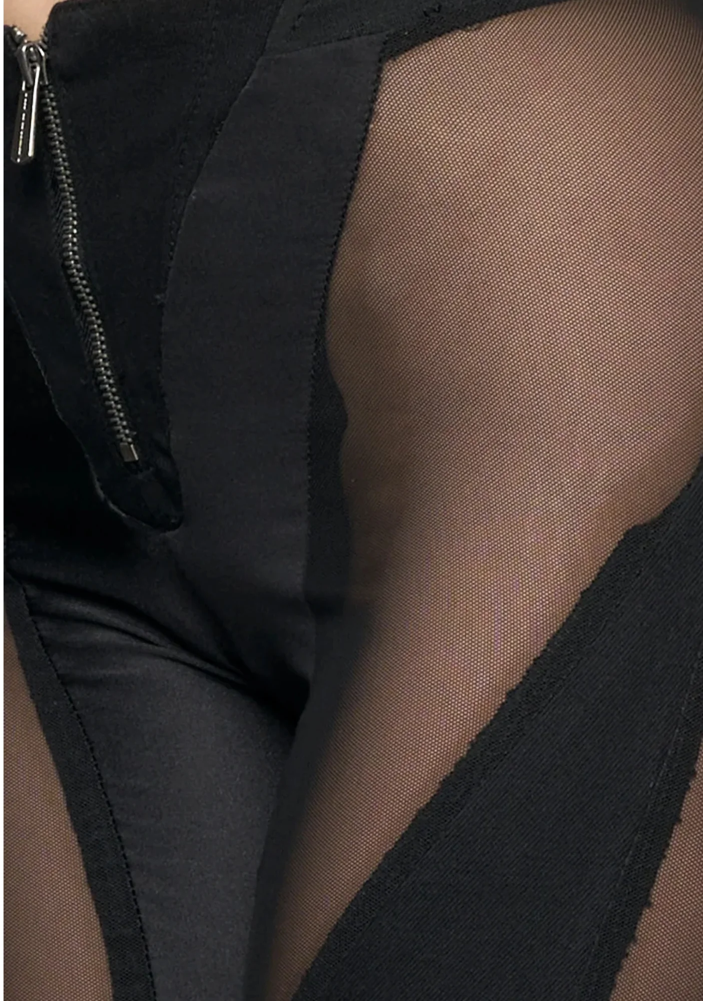 Moto Denim Mesh Pants - Black - Image 6