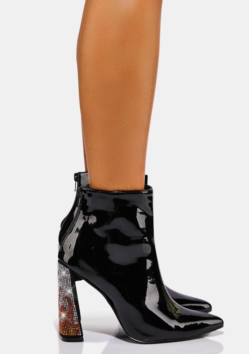 Excited Enough Patent Ankle Boots - Image 4