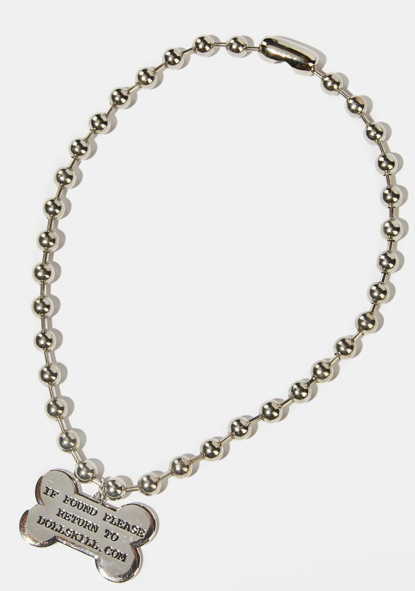 Dog Bone Ball Chain Necklace - Image 3