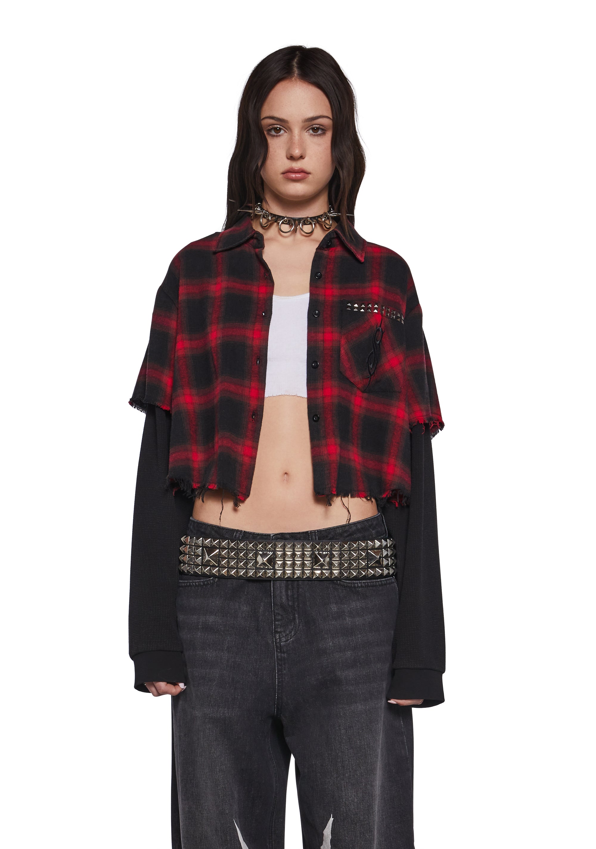 The Nameless Cropped Flannel Top - Image 4