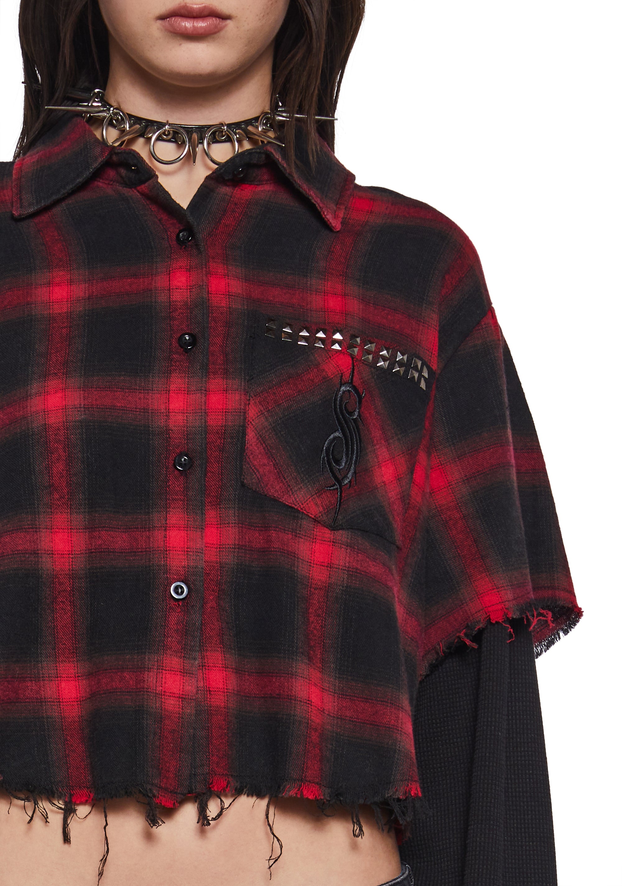 The Nameless Cropped Flannel Top - Image 6