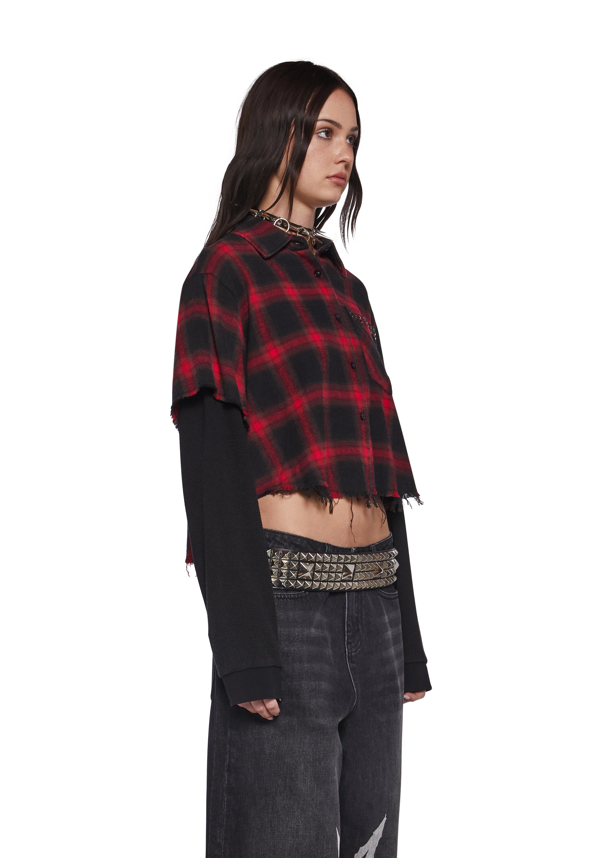 The Nameless Cropped Flannel Top - Image 3