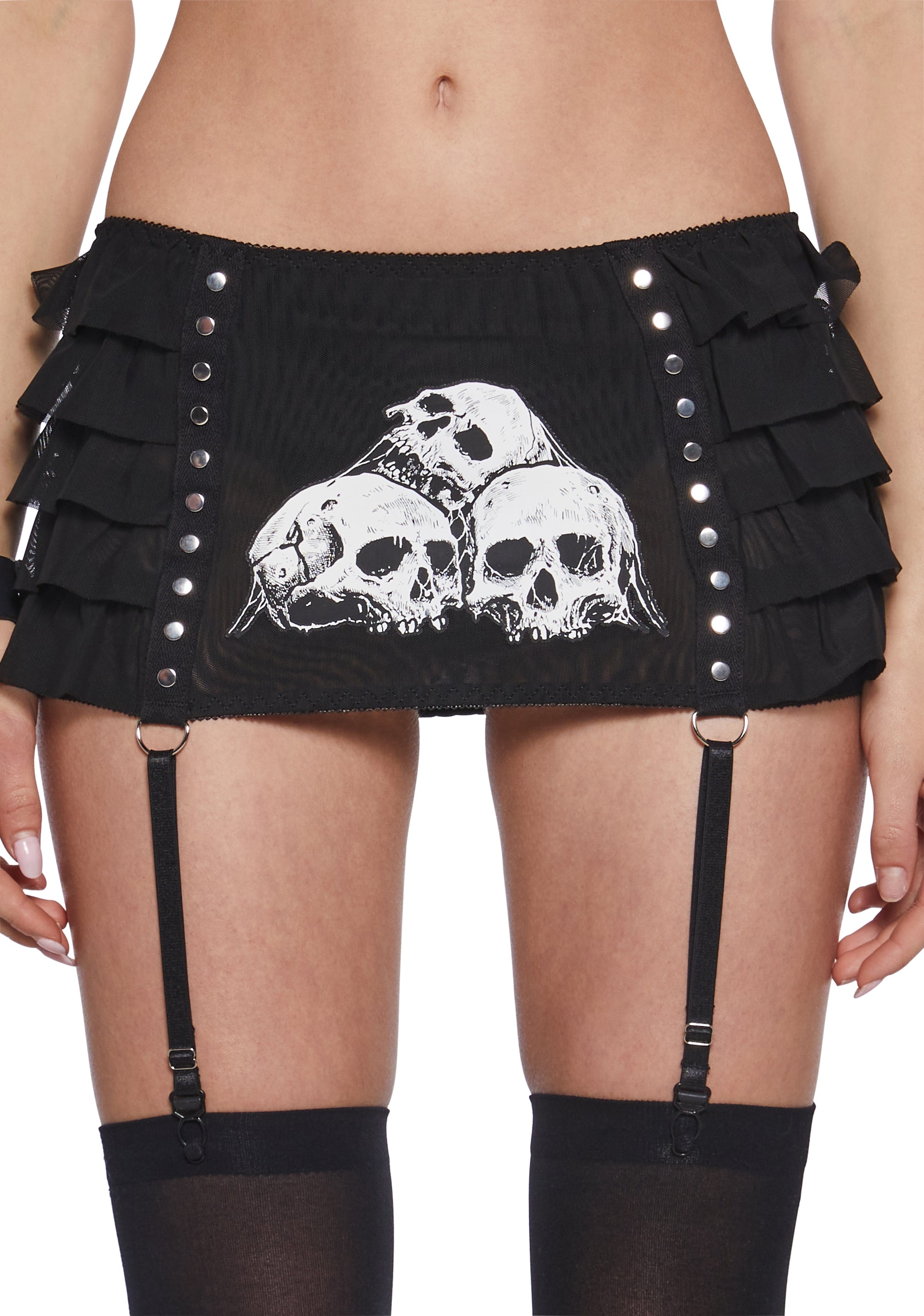 Skull Garter Mini Skirt - Image 5