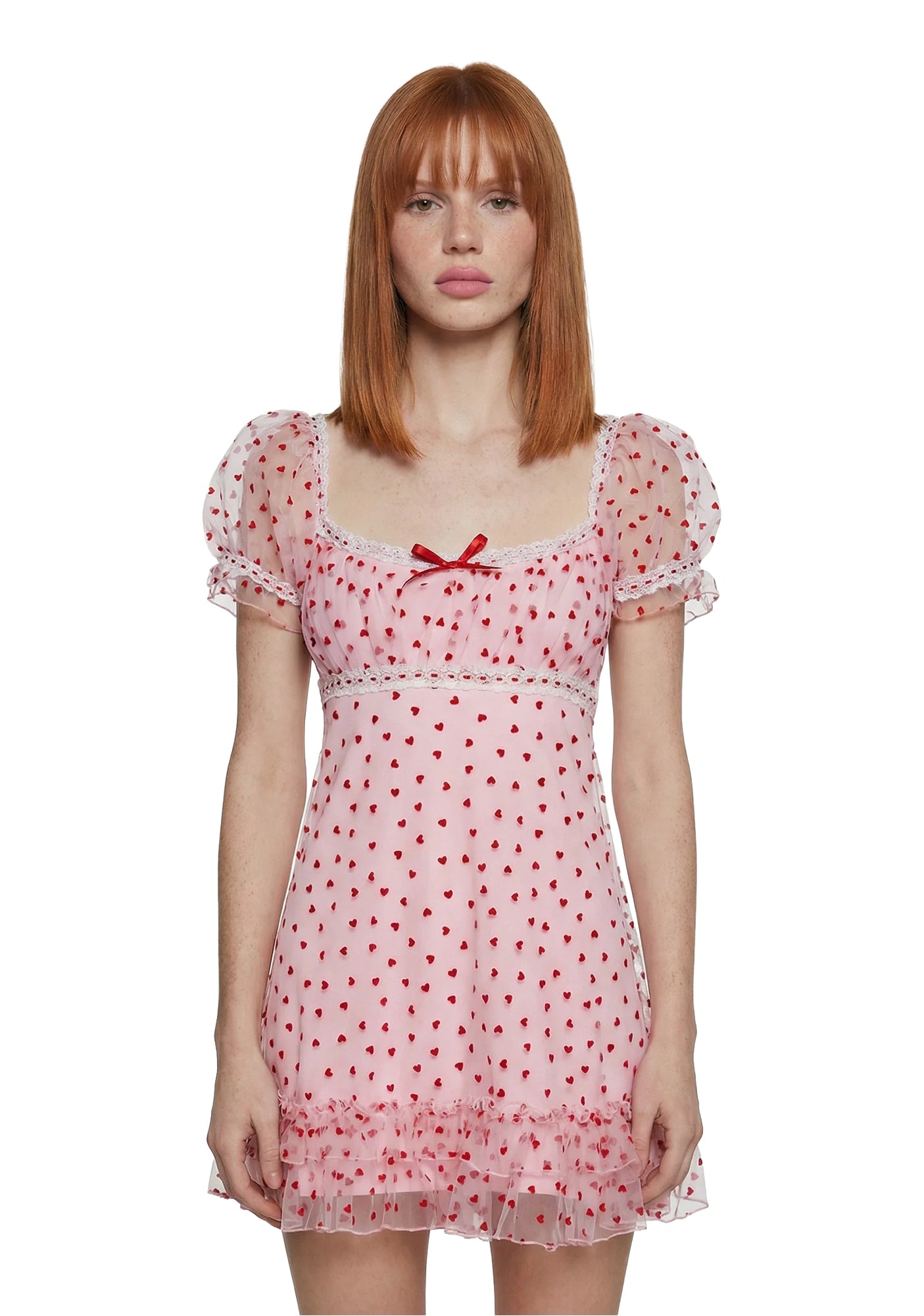 Romantic Words Babydoll Dress - Pink