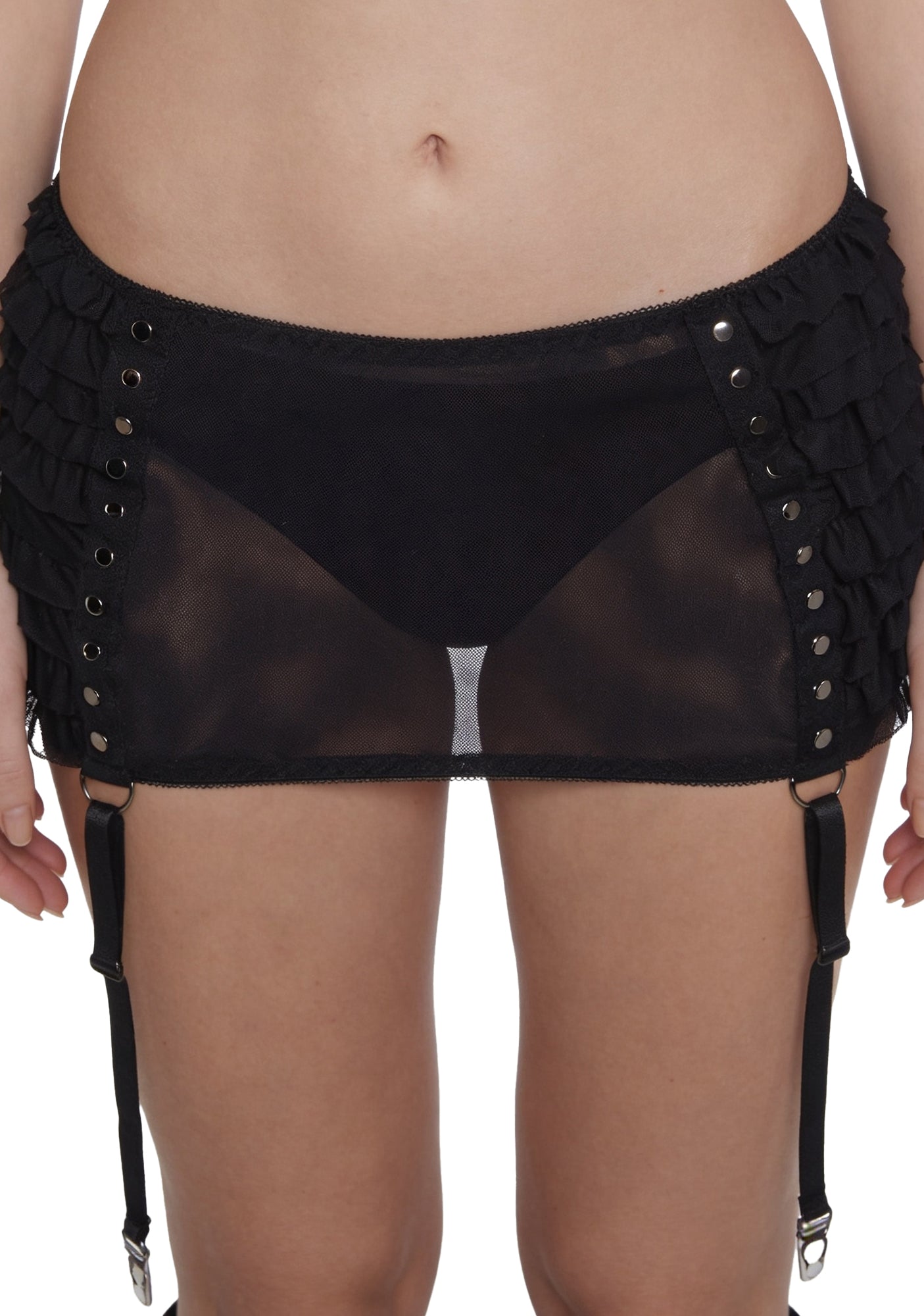 Dust Garter Mini Skirt - Black - Image 5