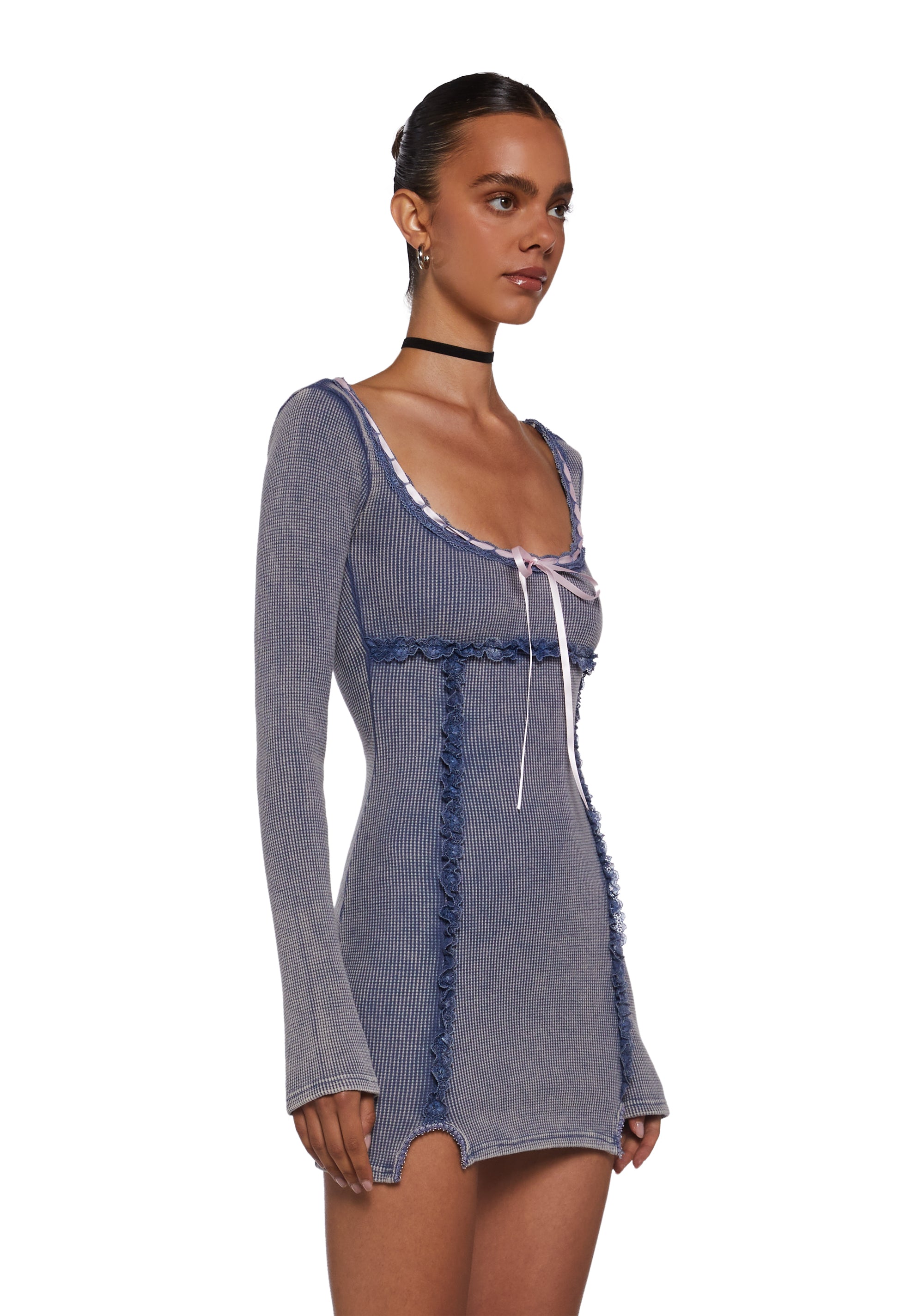 Pen Pals Thermal Mini Dress - Image 3
