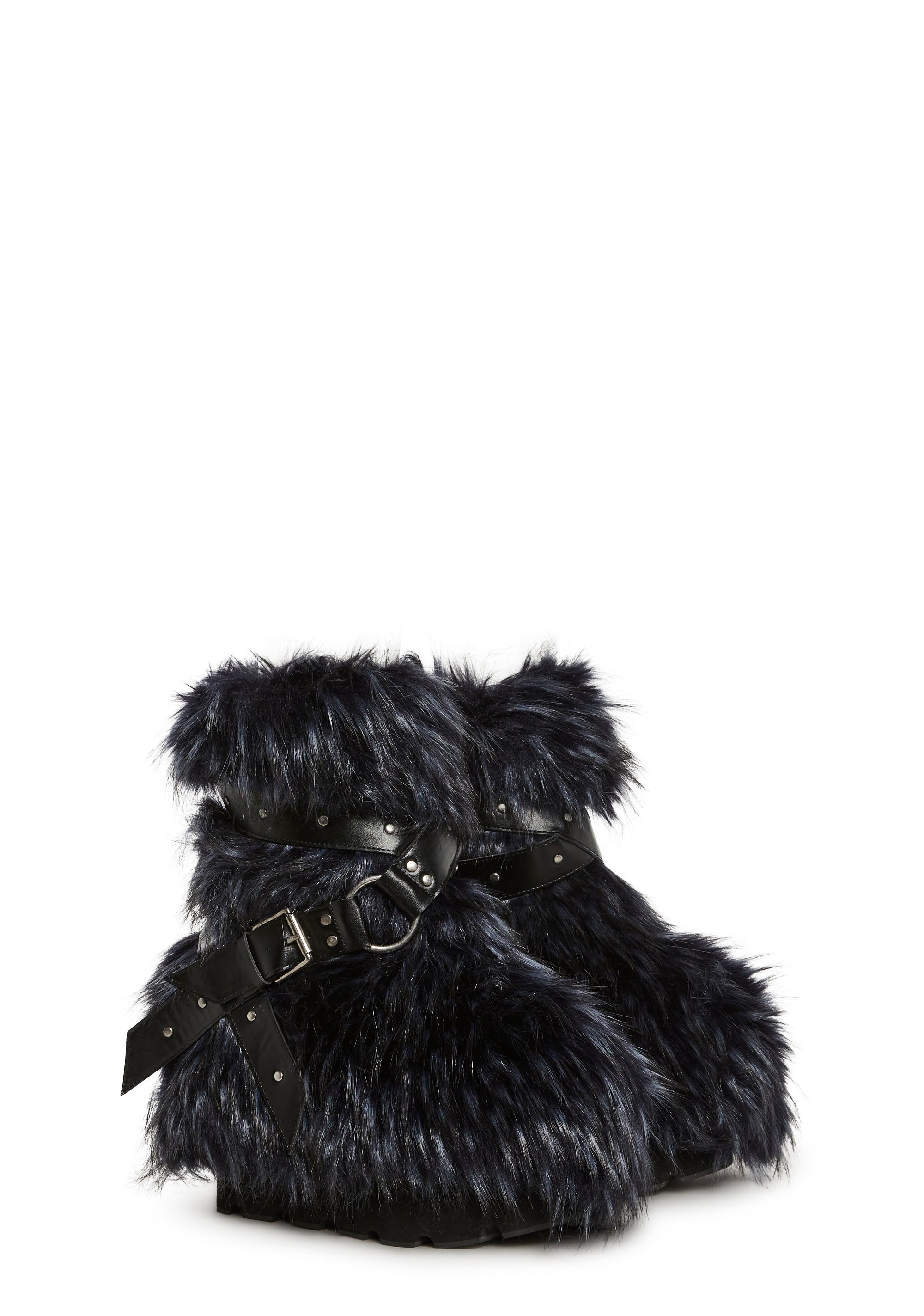 Low Wild Instincts Faux Fur Boots - Blue - Image 4