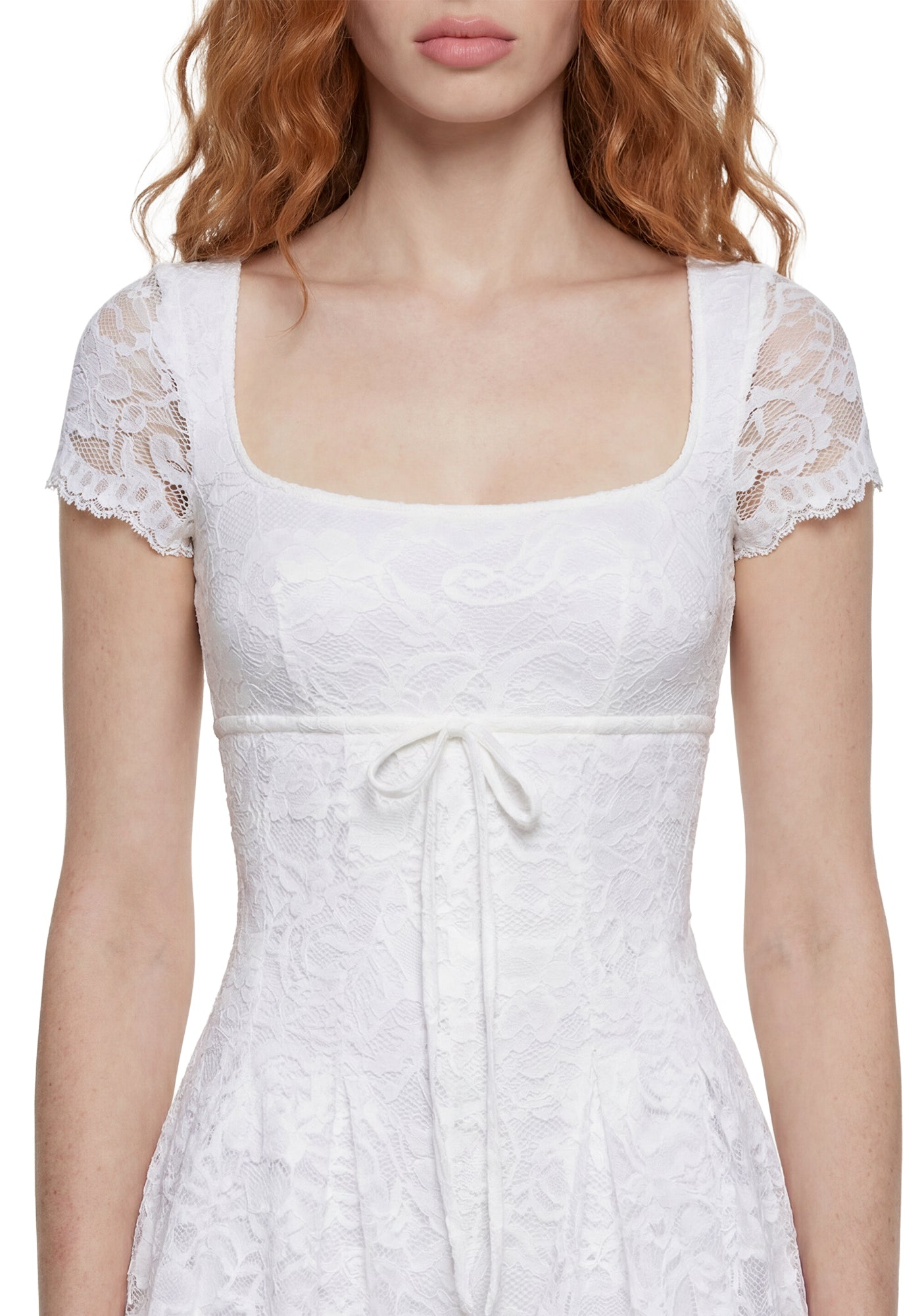 Elaine Lace Babydoll Romper - Ivory - Image 5