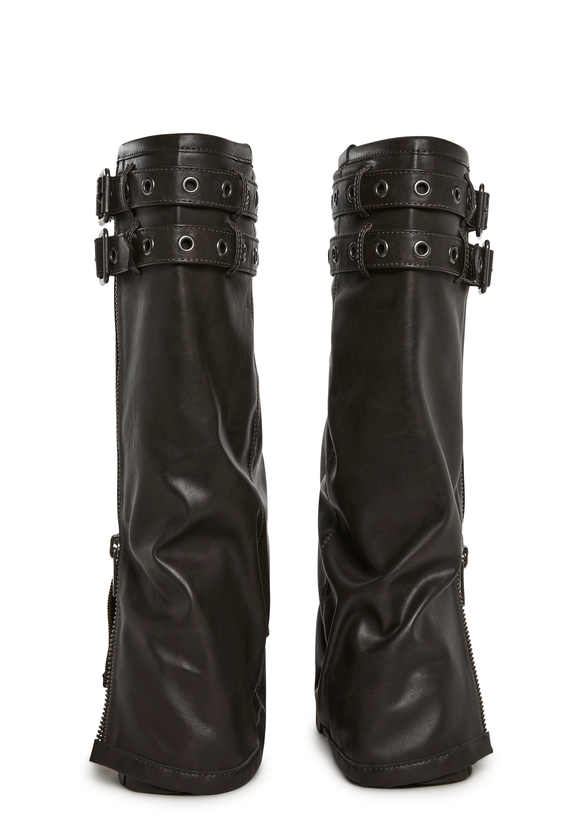Warp Knee High Pant Boots - Brown - Image 4
