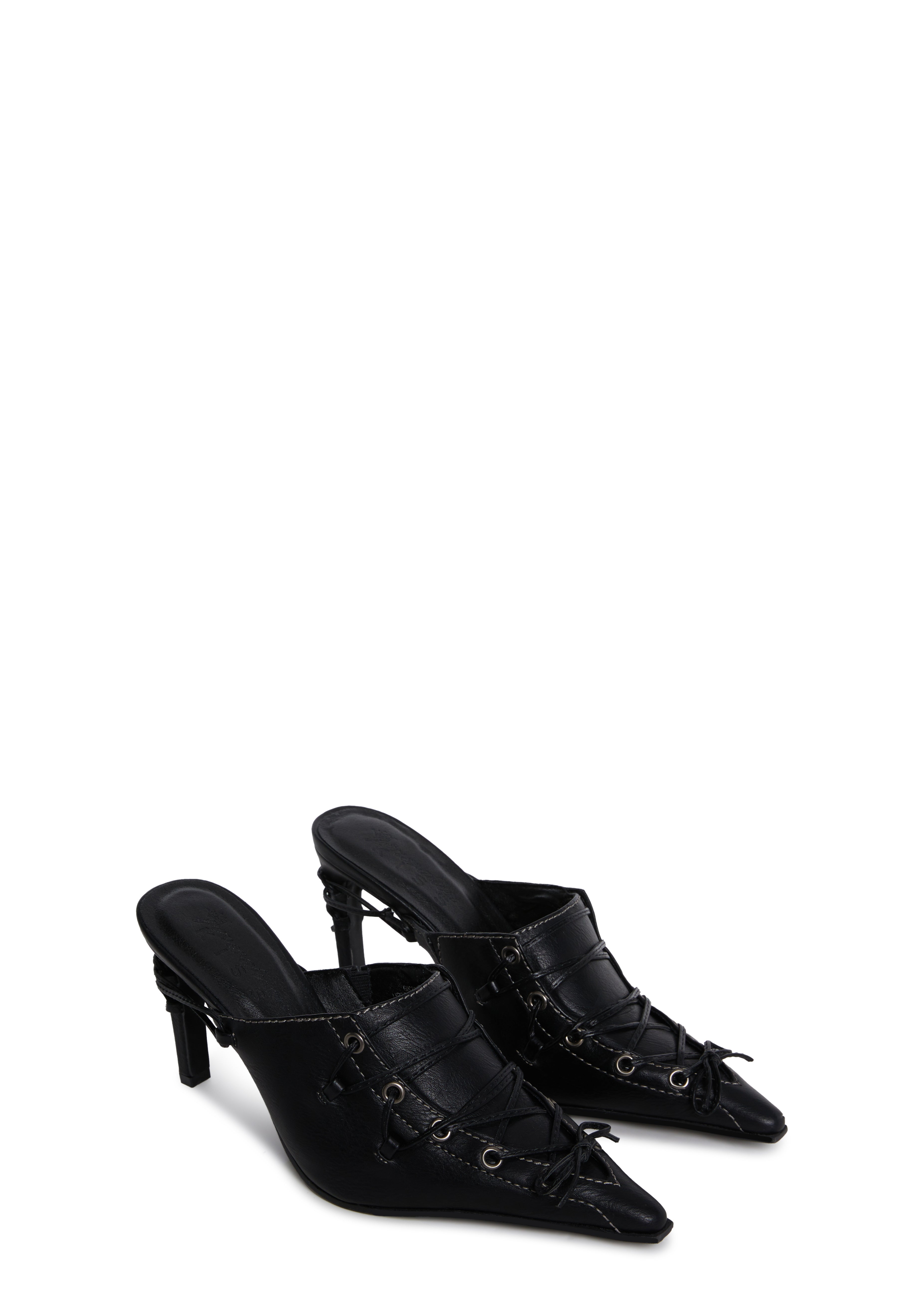 Flirty Advice Lace-Up Mules - Image 3