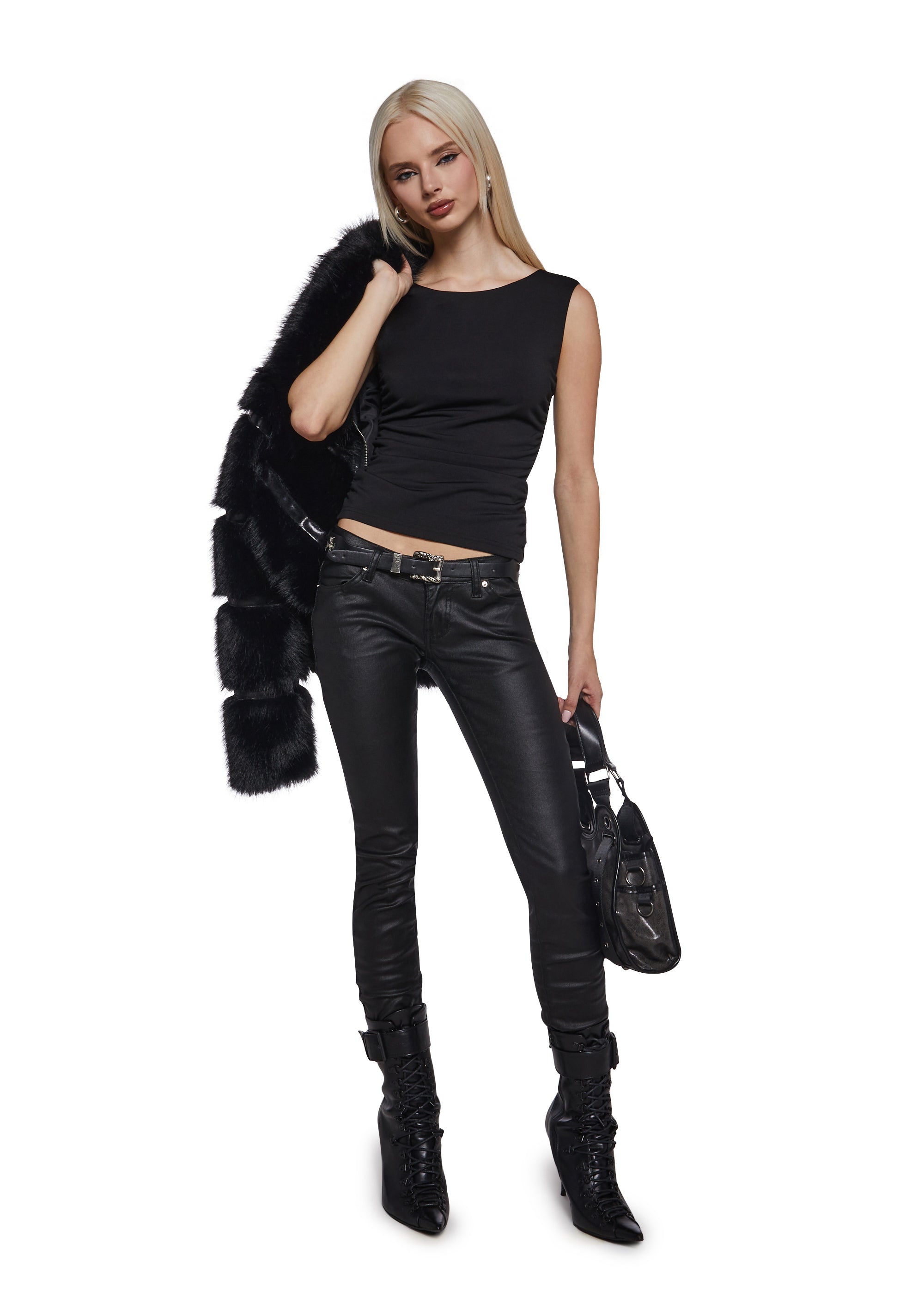 Elegant Turn Short Sleeve Top - Black - Image 5