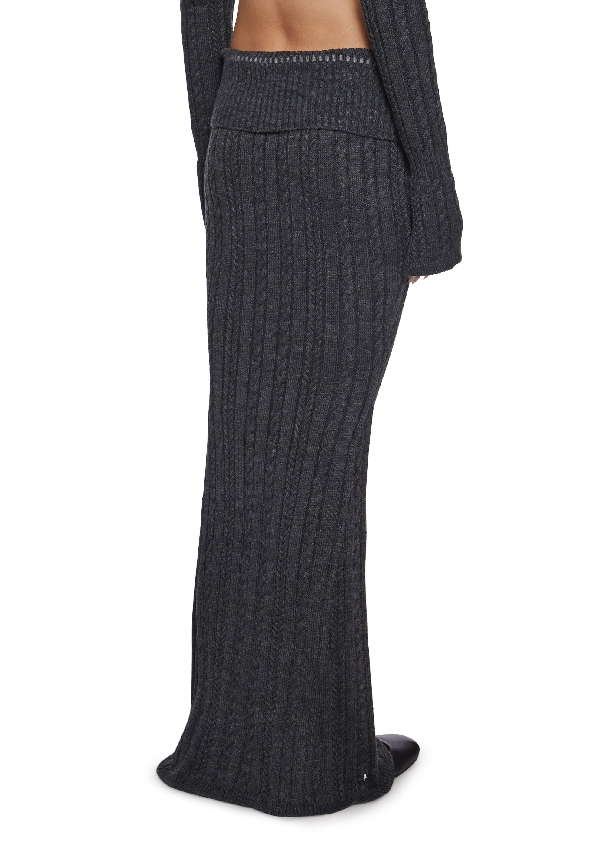 Deep Thoughts Cable Knit Maxi Skirt - Image 4
