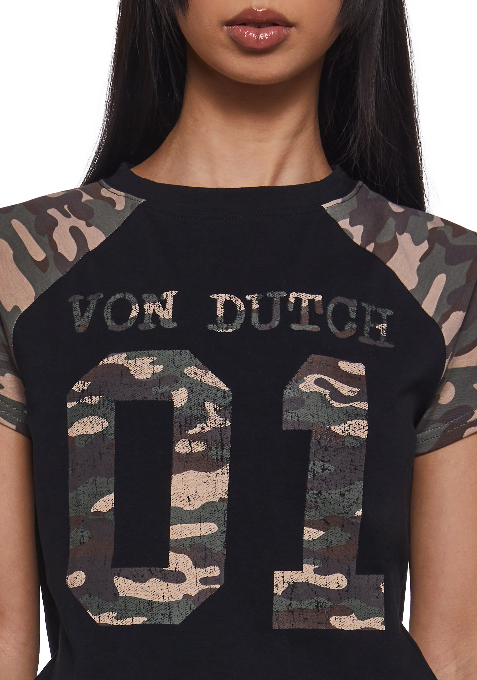Camo Raglan Tee - Black - Image 5