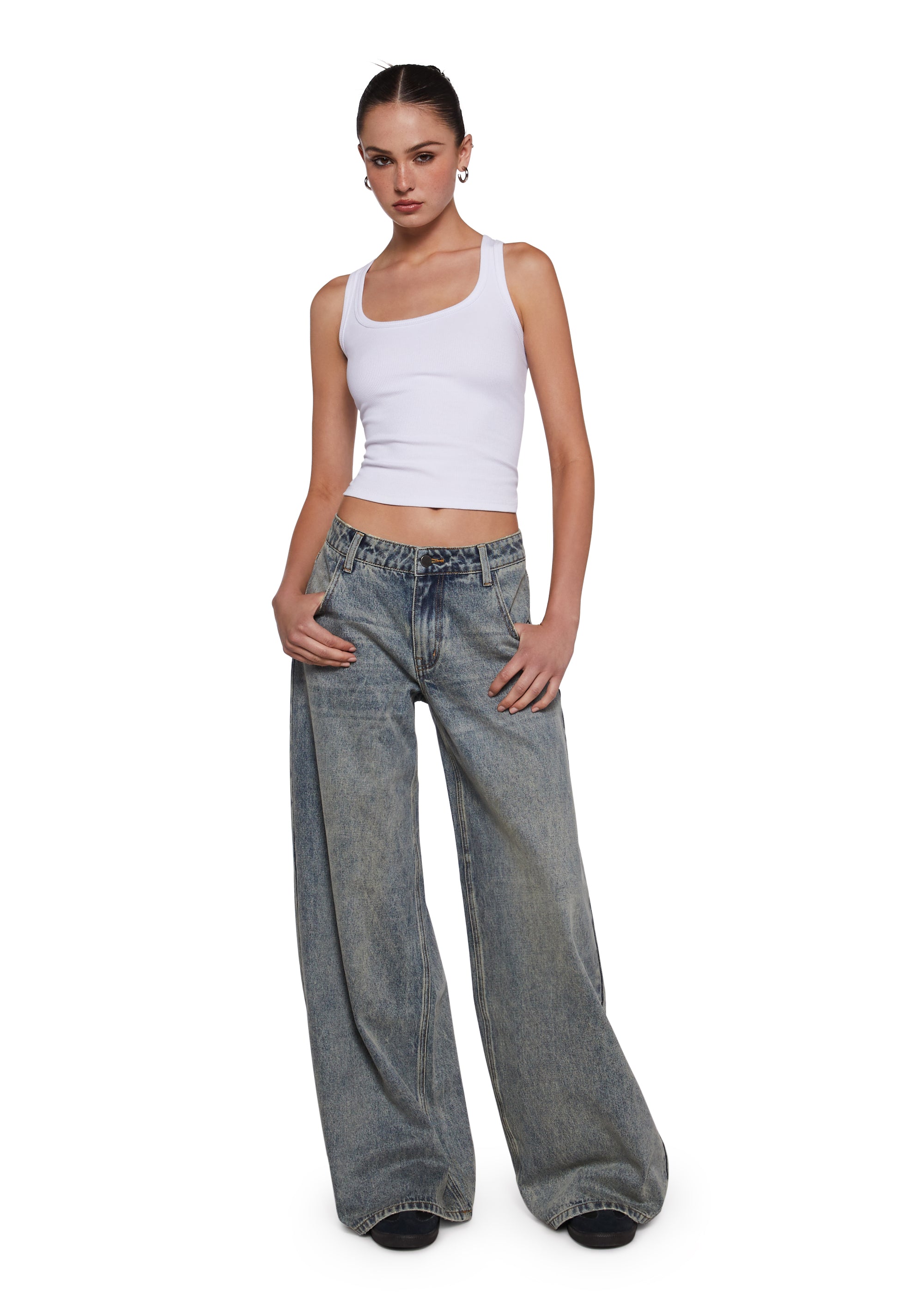 Alternative view of Sinful Attitude Wide Leg Jeans - Blue