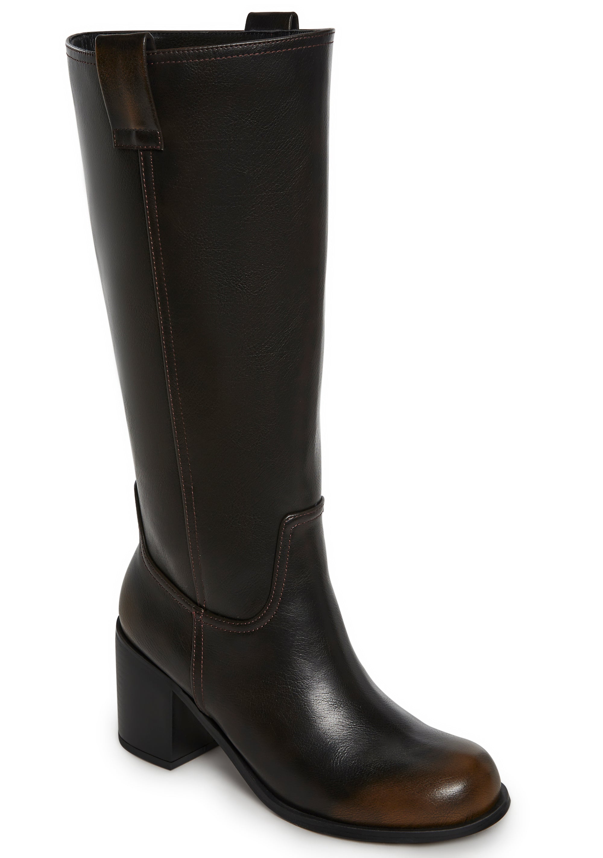 Luster Vegan Leather Boots - Brown - Image 2