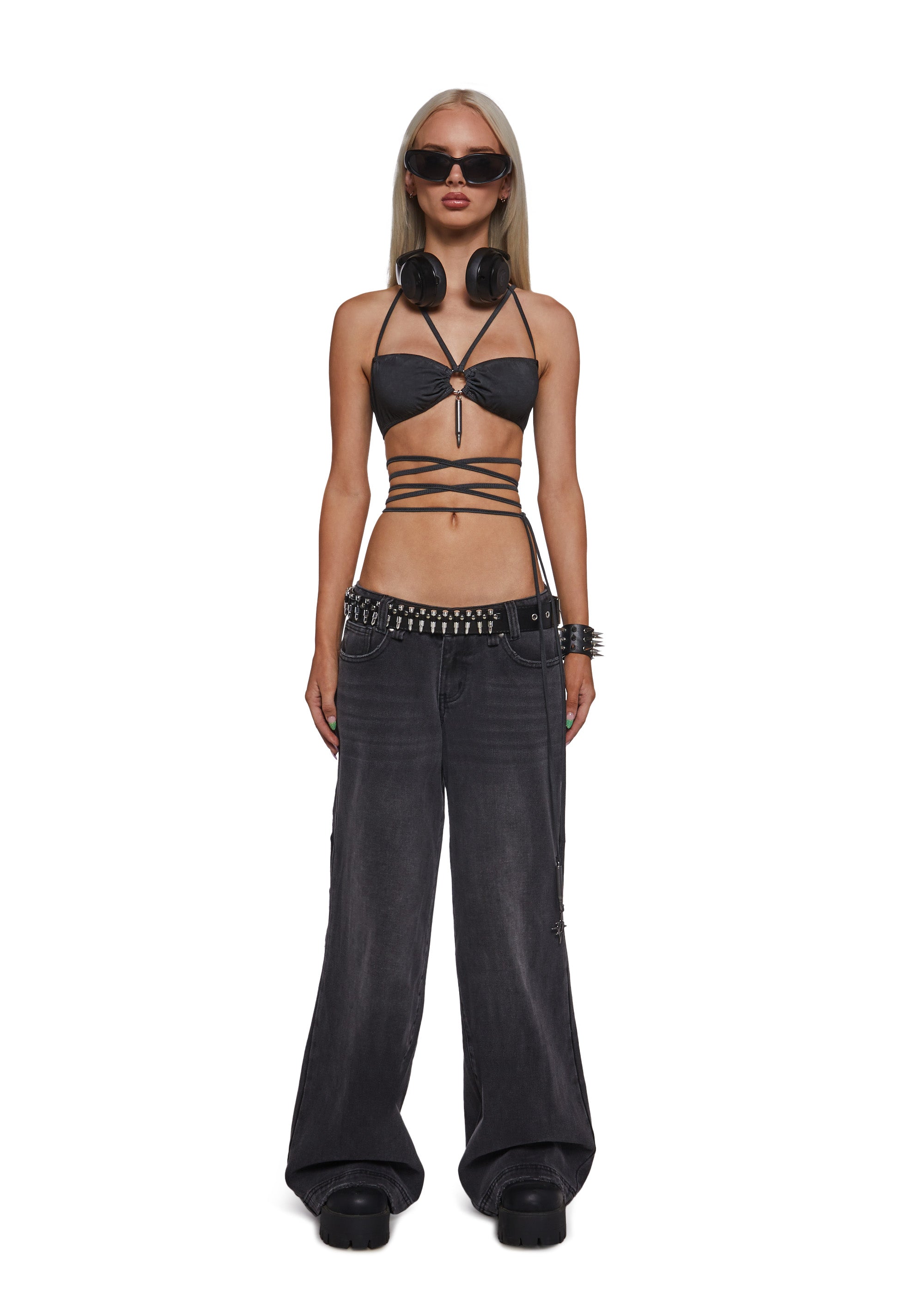 Outro Embroidered Wide Leg Jeans - Image 7