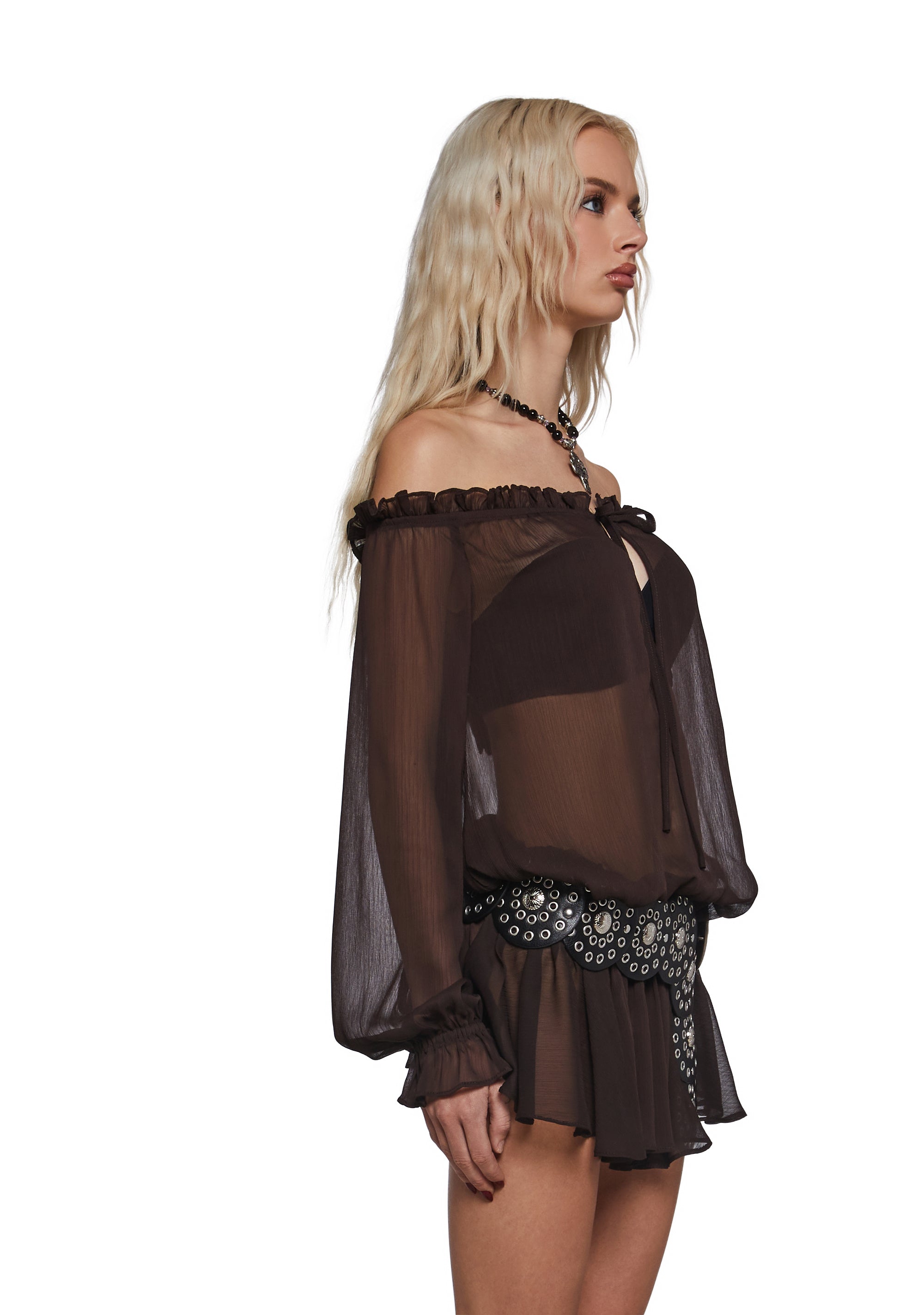 Billowing Winds Boho Dress - Brown - Image 3