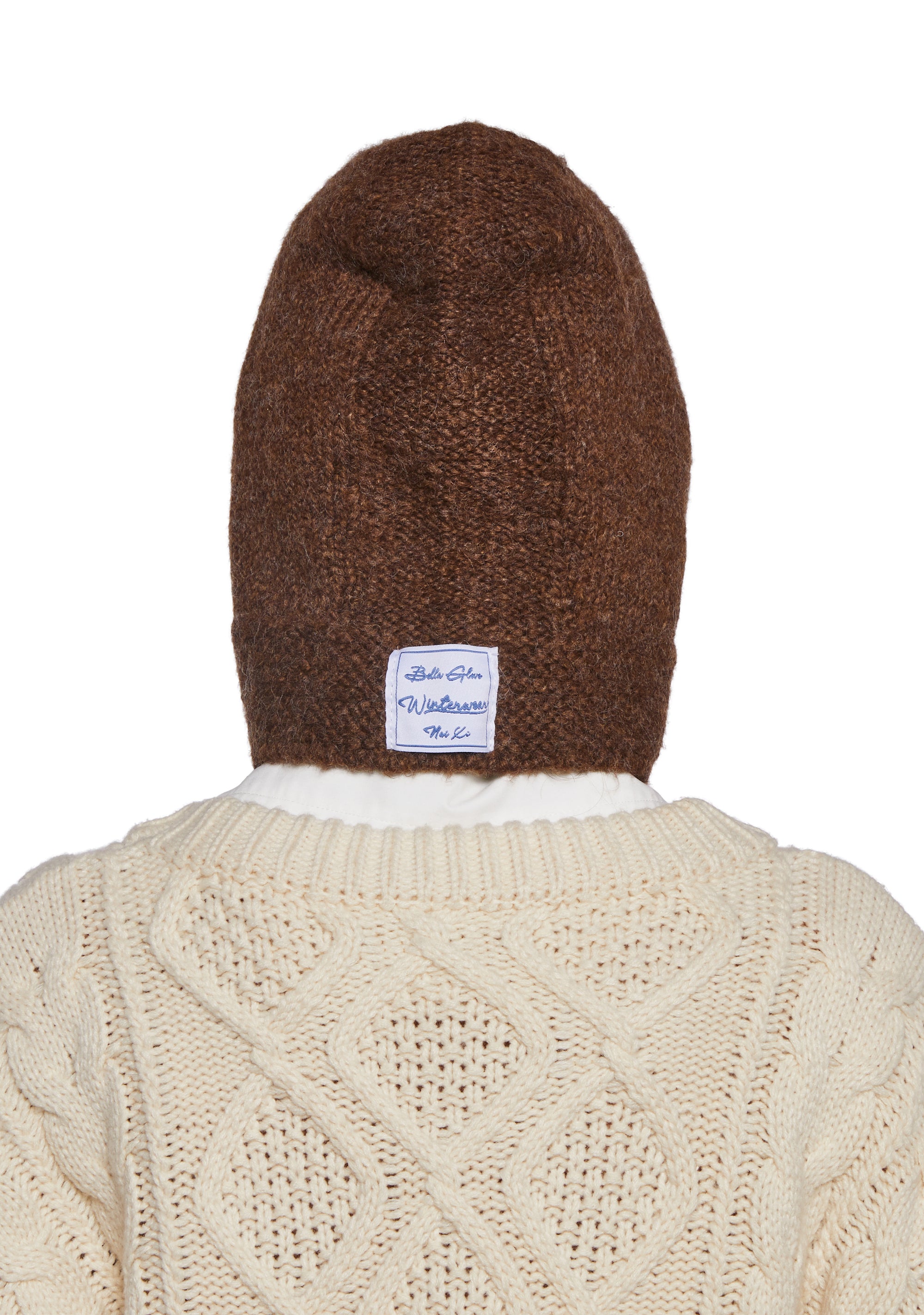 Fall Vibing Knit Hood - Brown - Image 3
