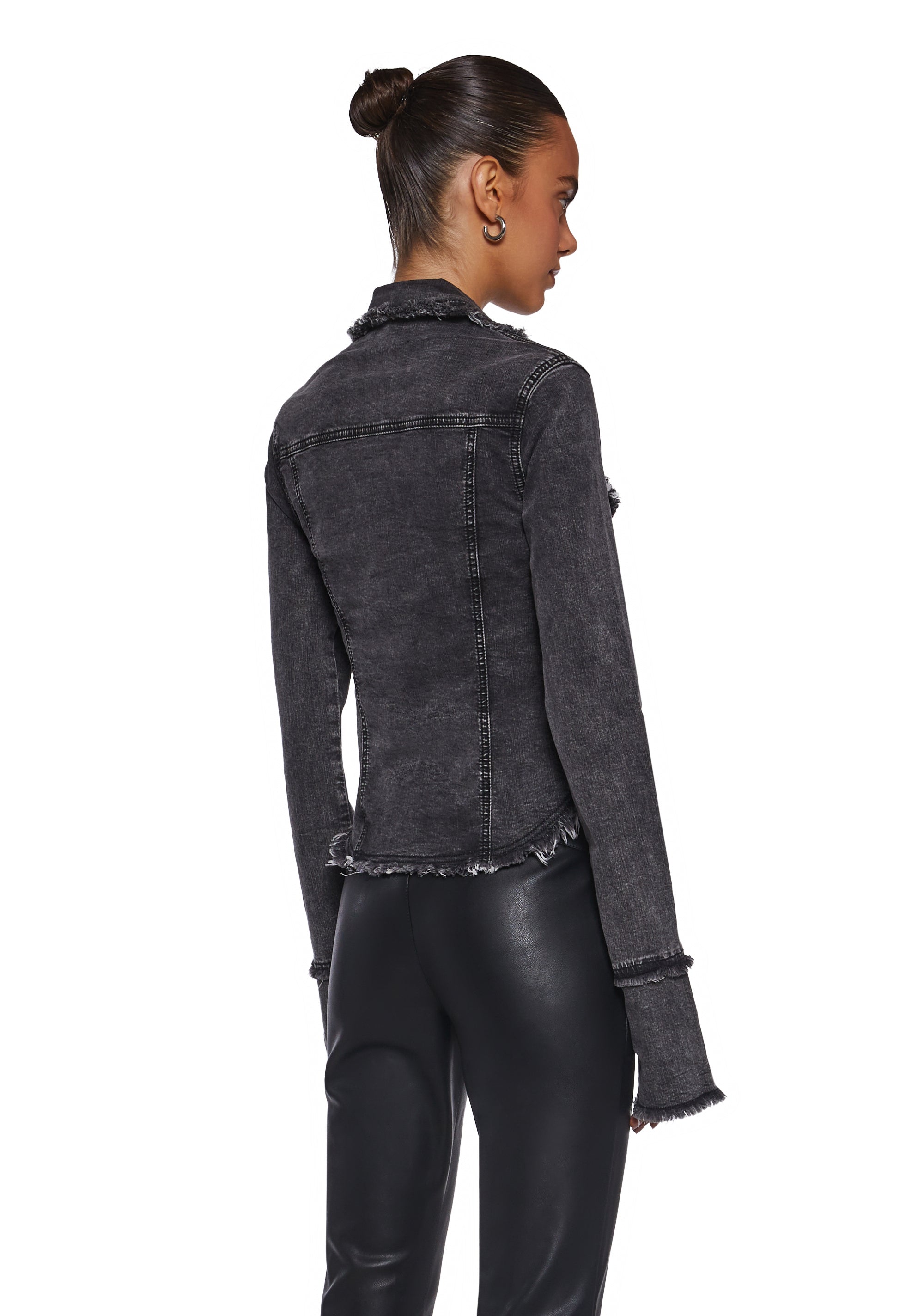 Ferris Wheel Date Denim Top - Black - Image 4