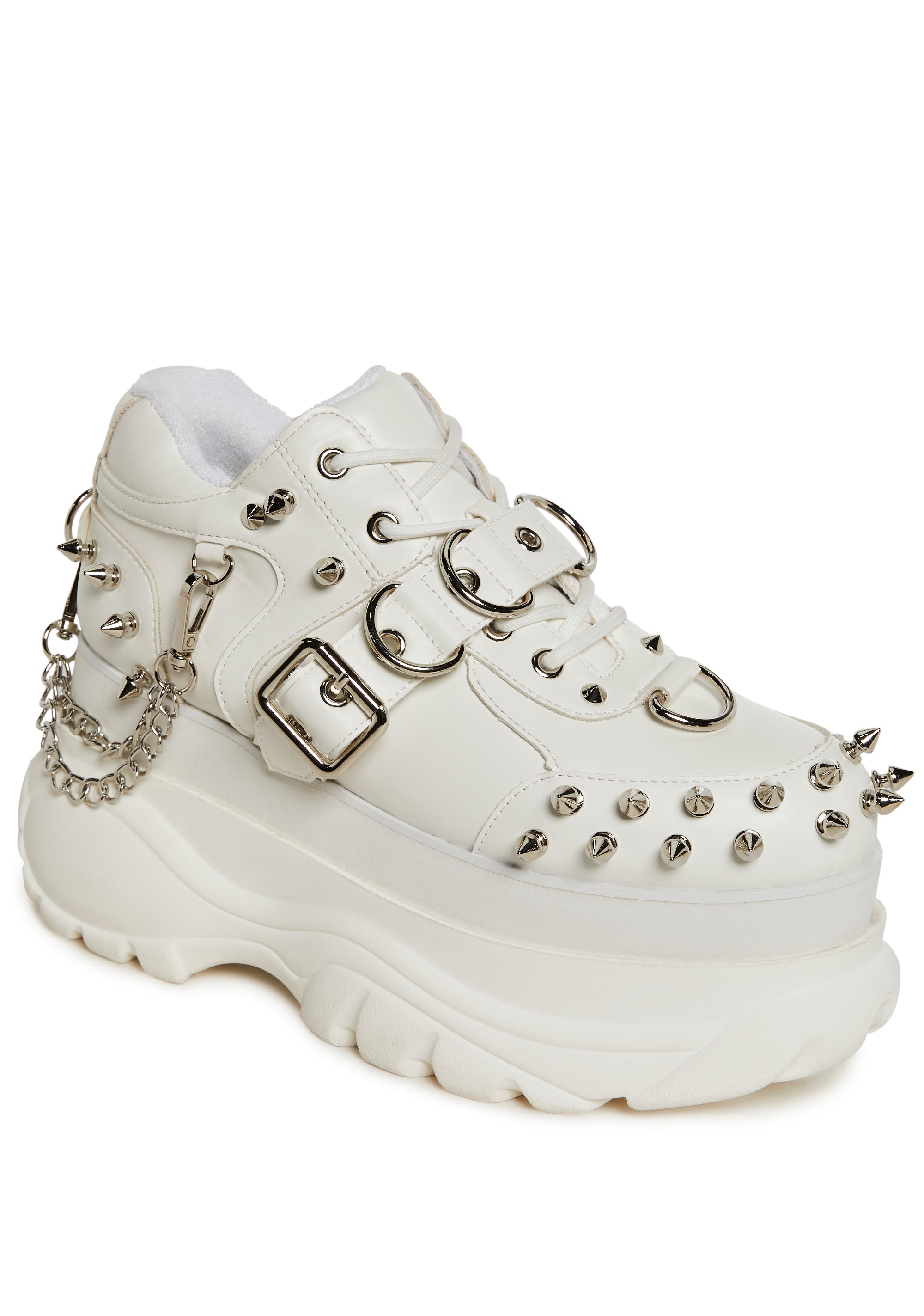 Alternative view of Midnight Pit Spiked Sneaker - White
