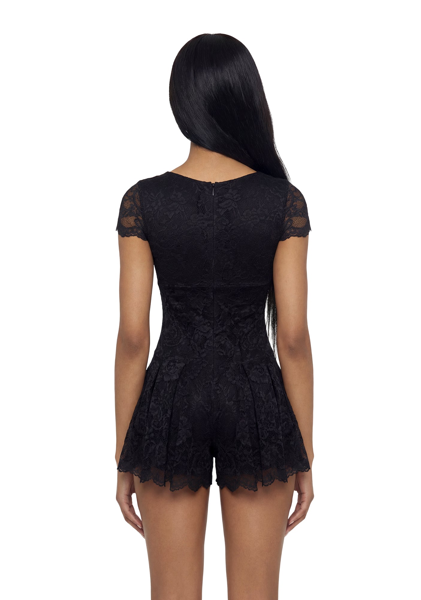 Elaine Lace Babydoll Romper - Black - Image 4