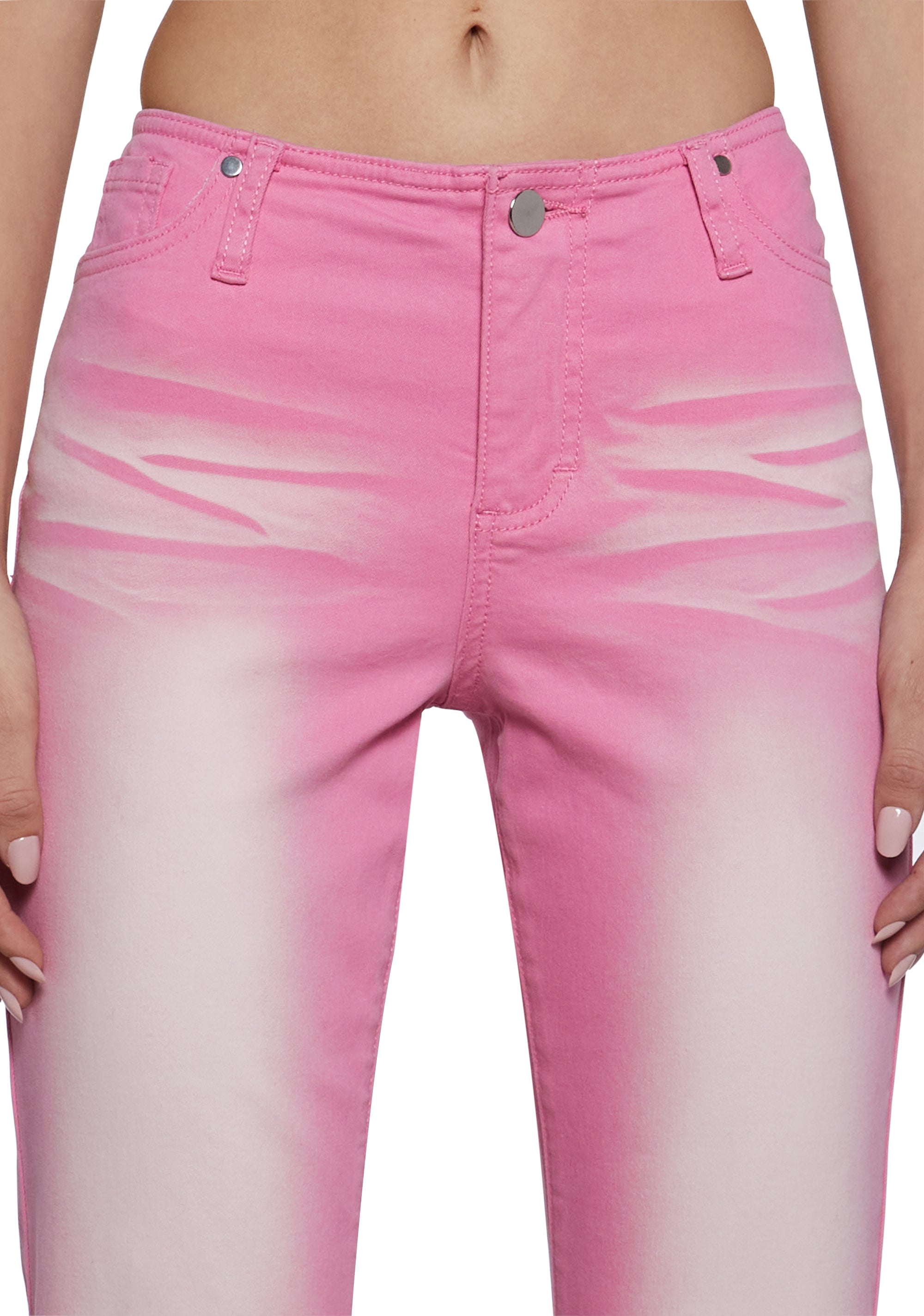 Elle Low Rise Jeans- Pink - Image 5