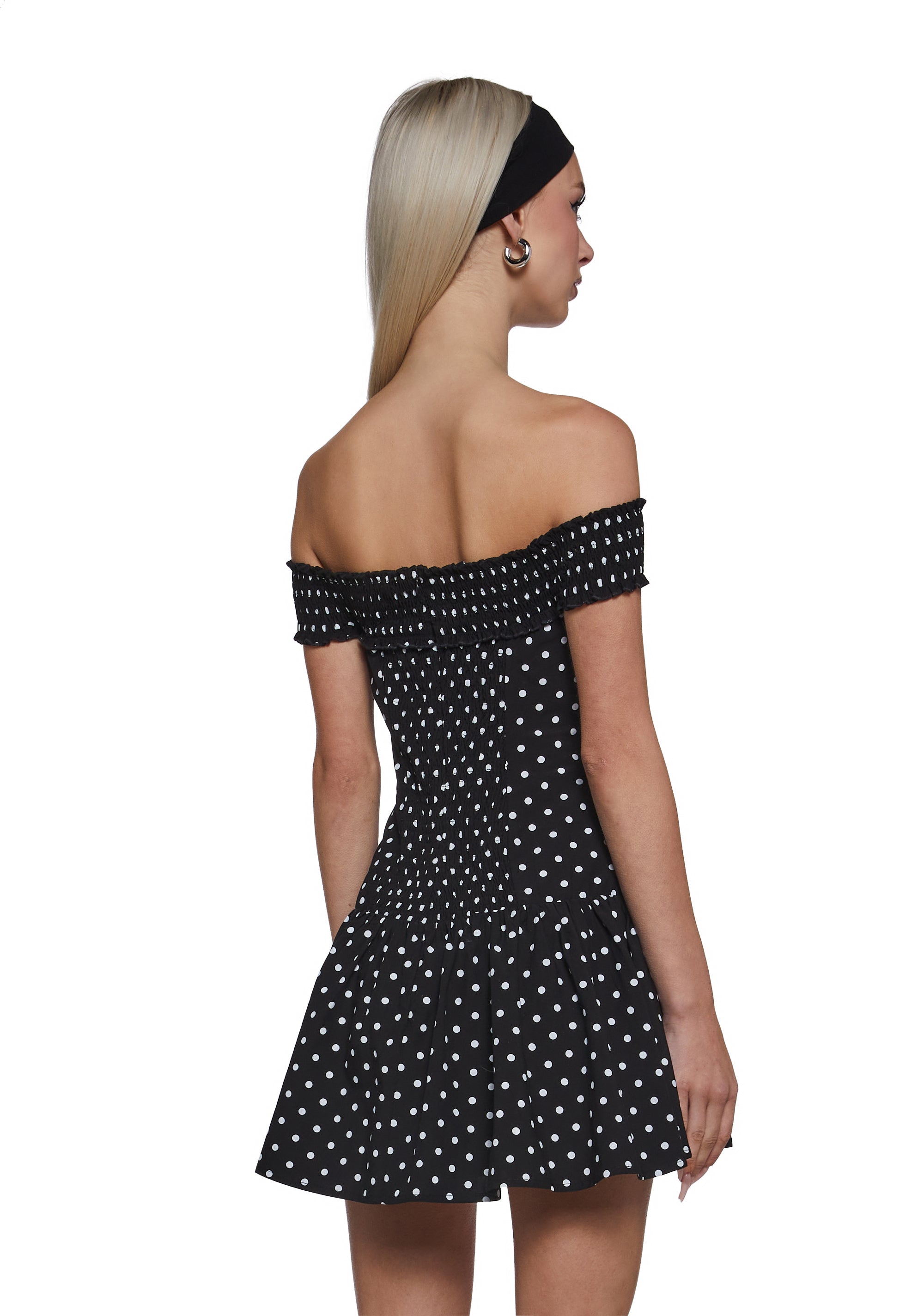 Audrey Polka Dot Dress - Black - Image 4