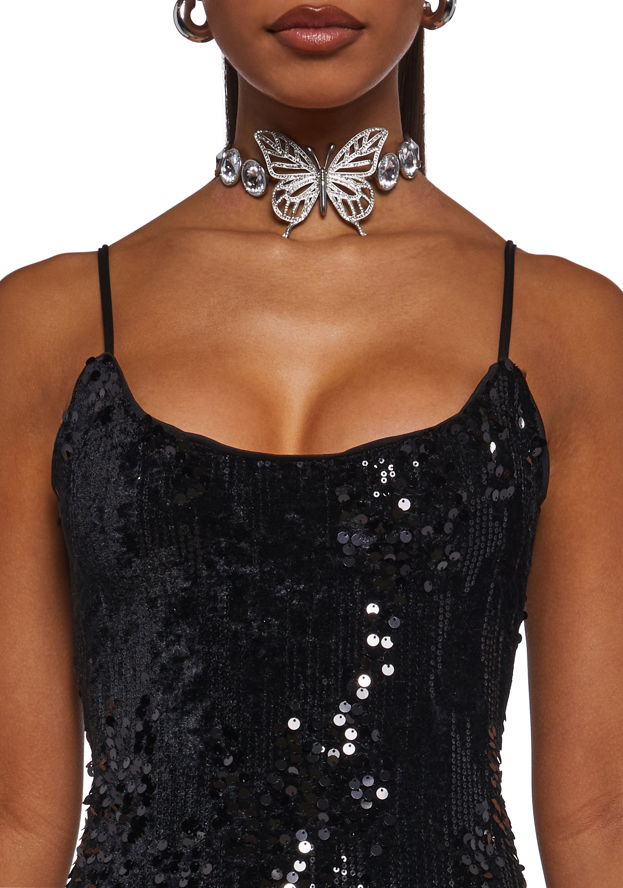 Over The Moon Sequin Dress - Black - Image 5