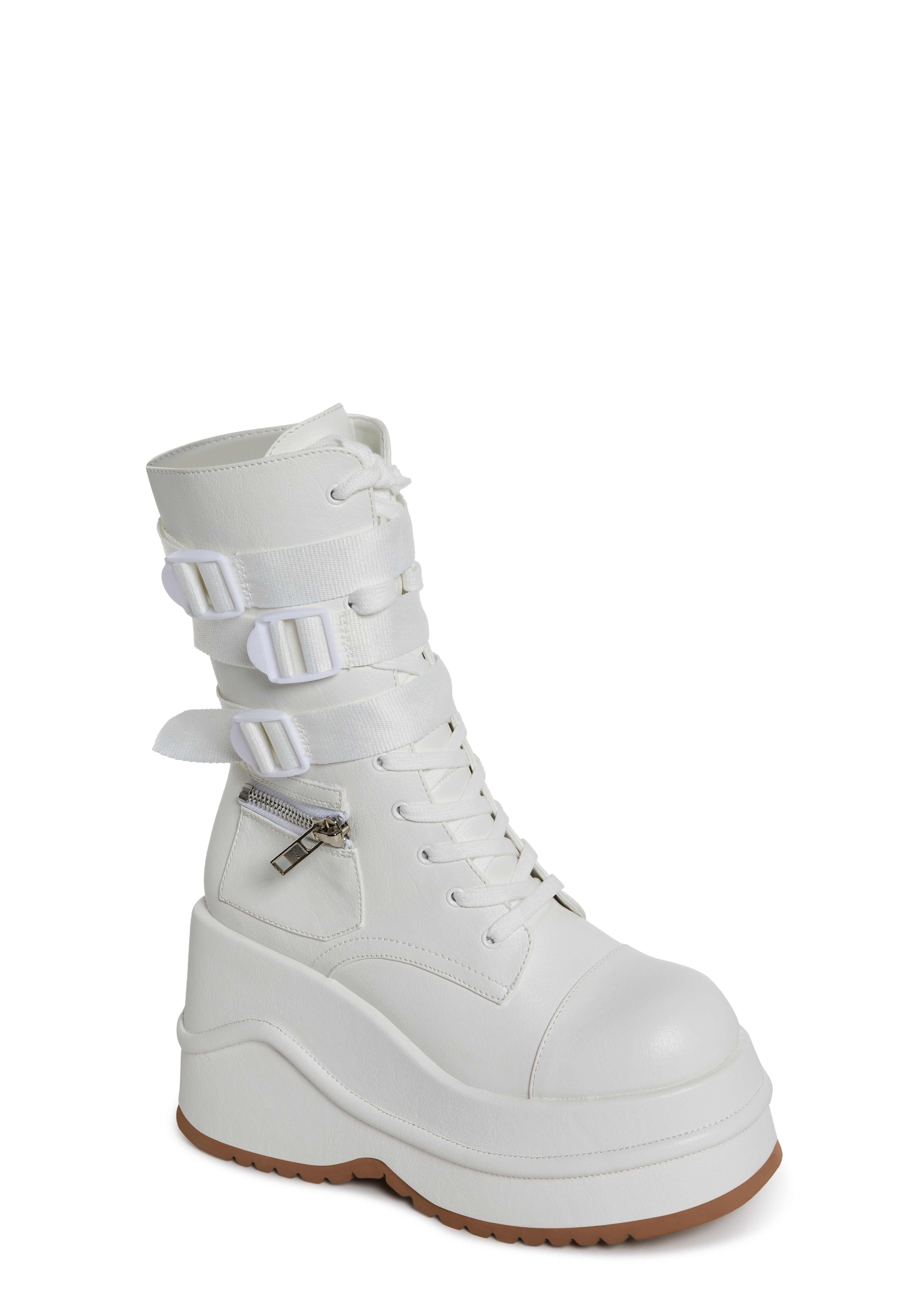 Alternative view of Mad Hustle Wedge Platform Boots - White