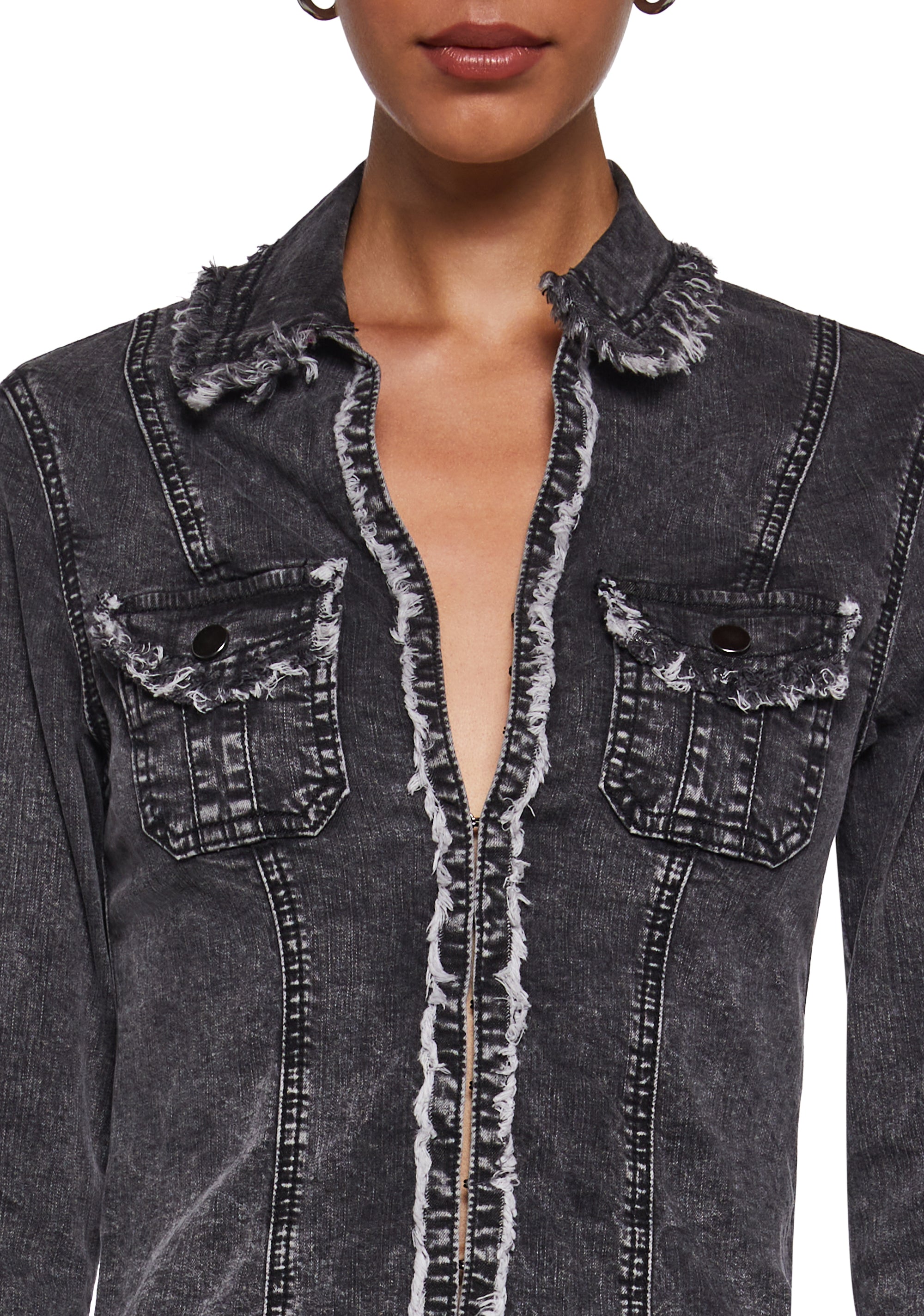 Ferris Wheel Date Denim Top - Black - Image 5