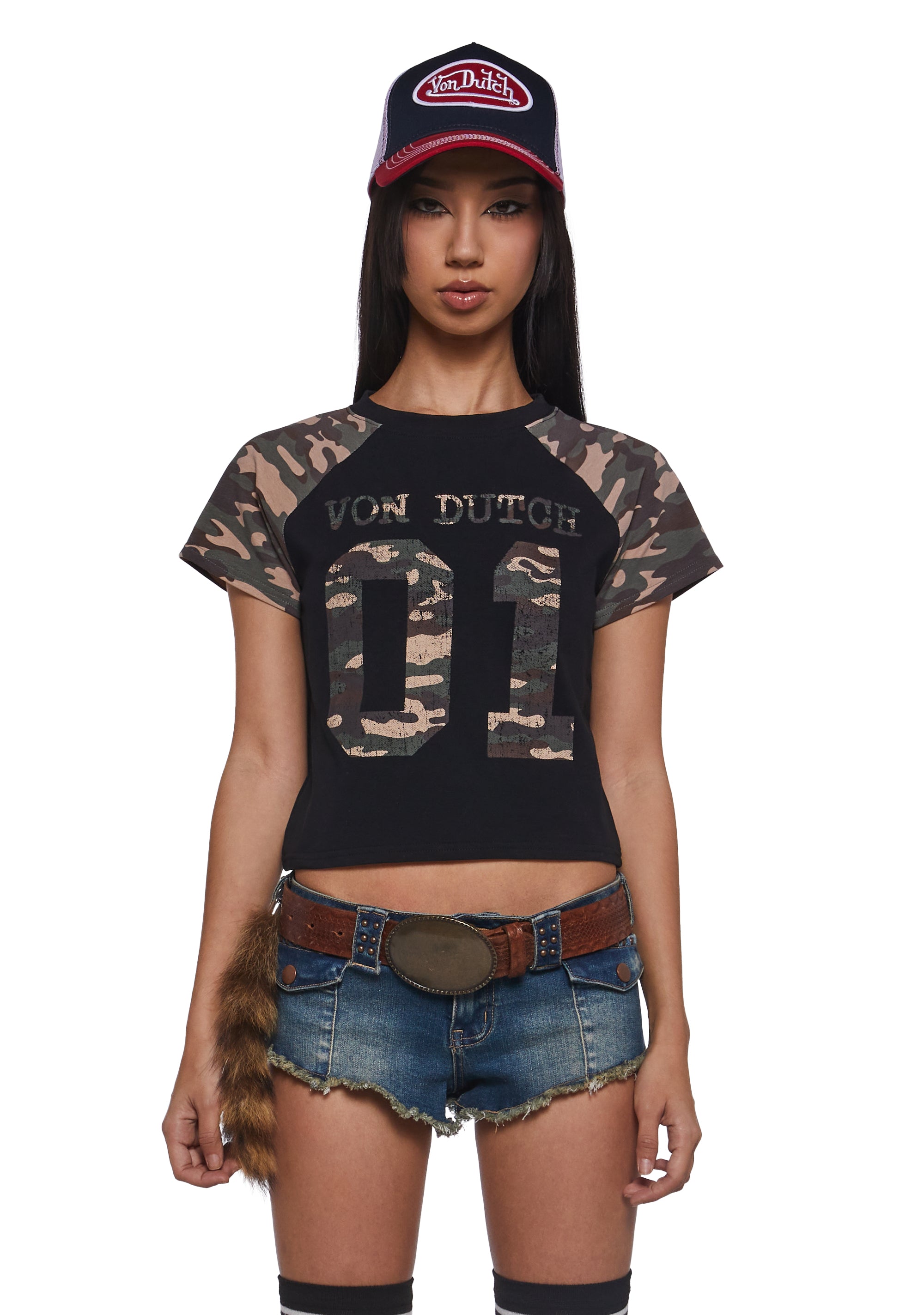 Camo Raglan Tee - Black - Image 6