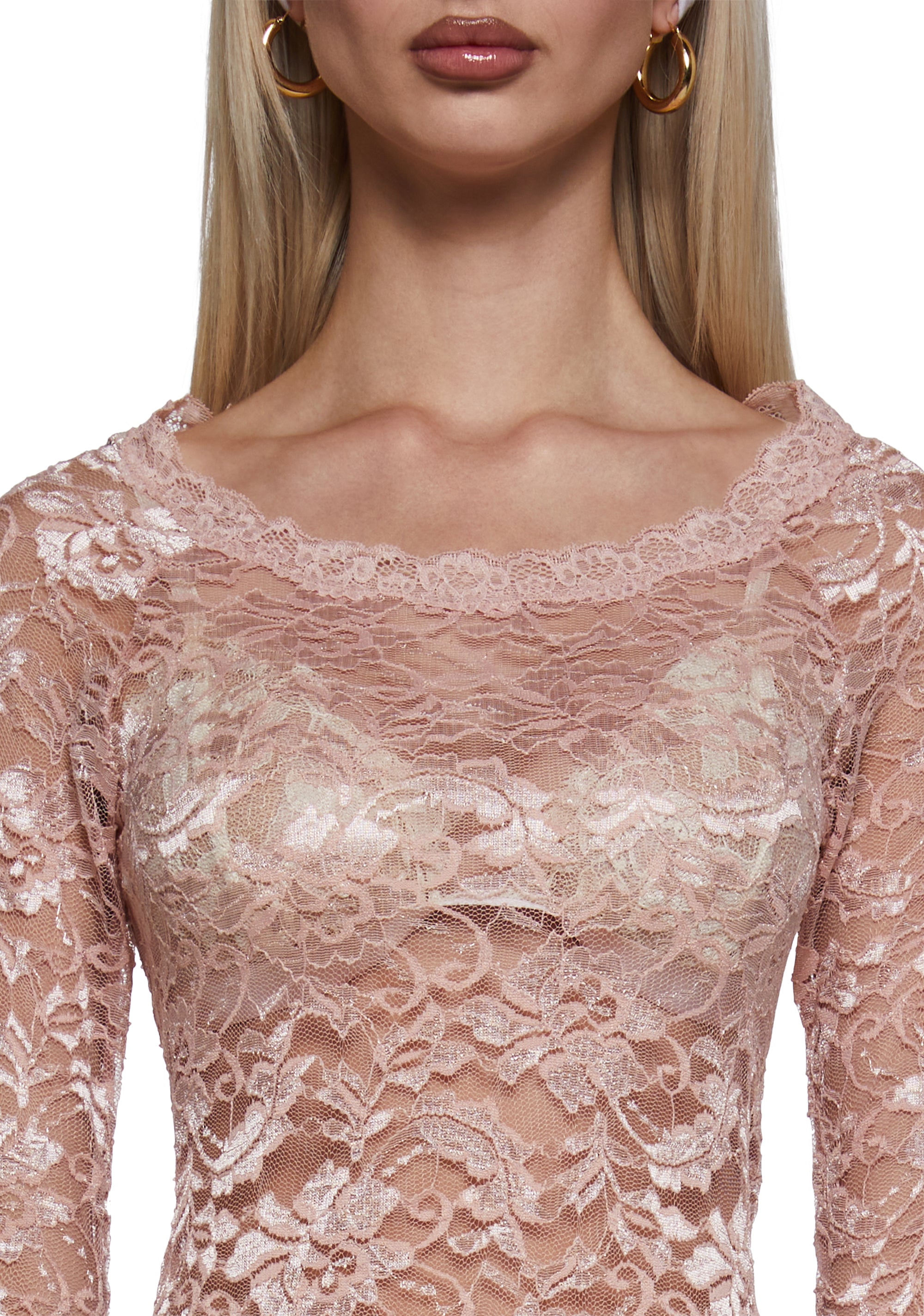 Sweet Surrender Lace Top - Pink - Image 5