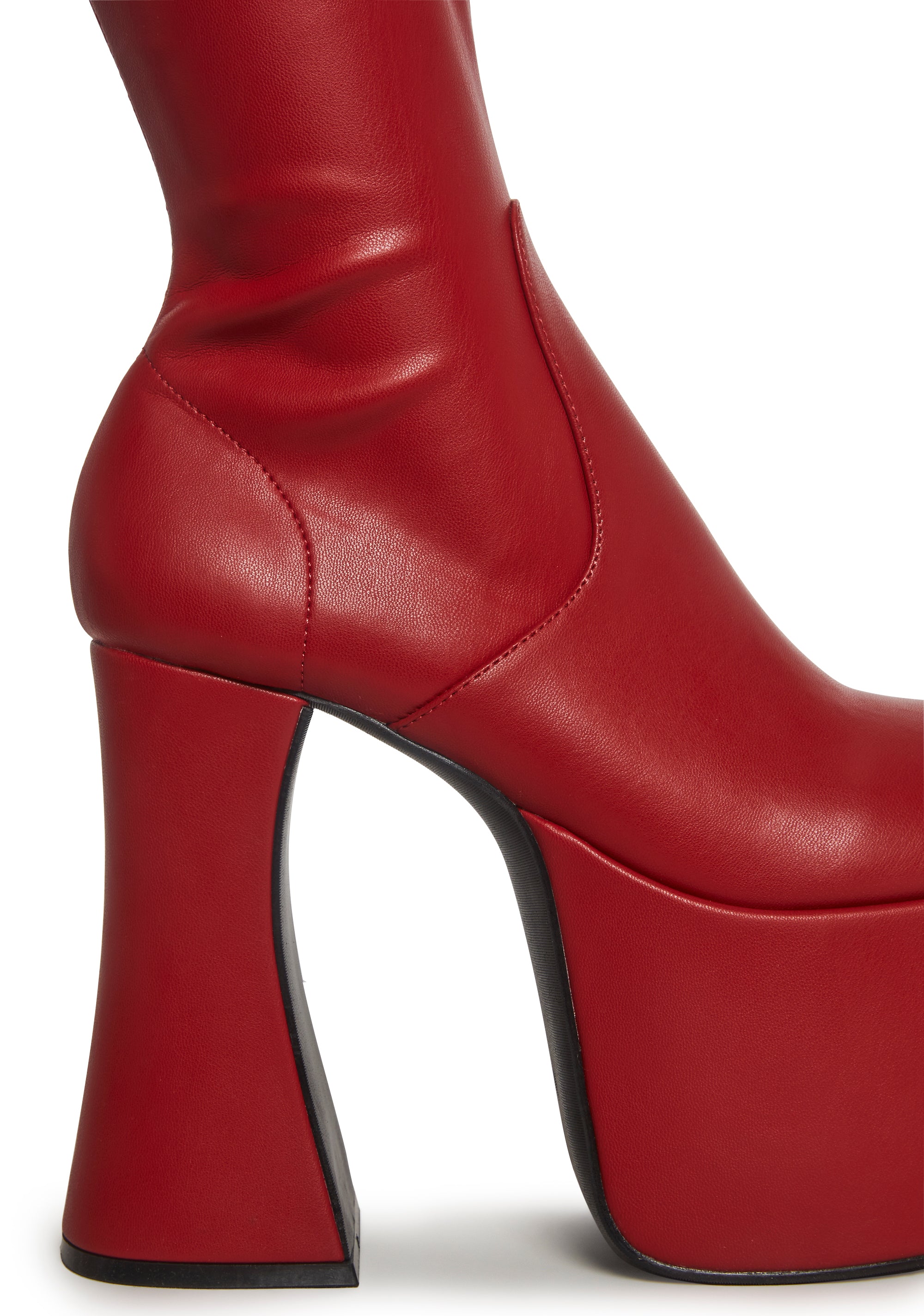 Alternative view of Retro Party Stretch Boots - Red