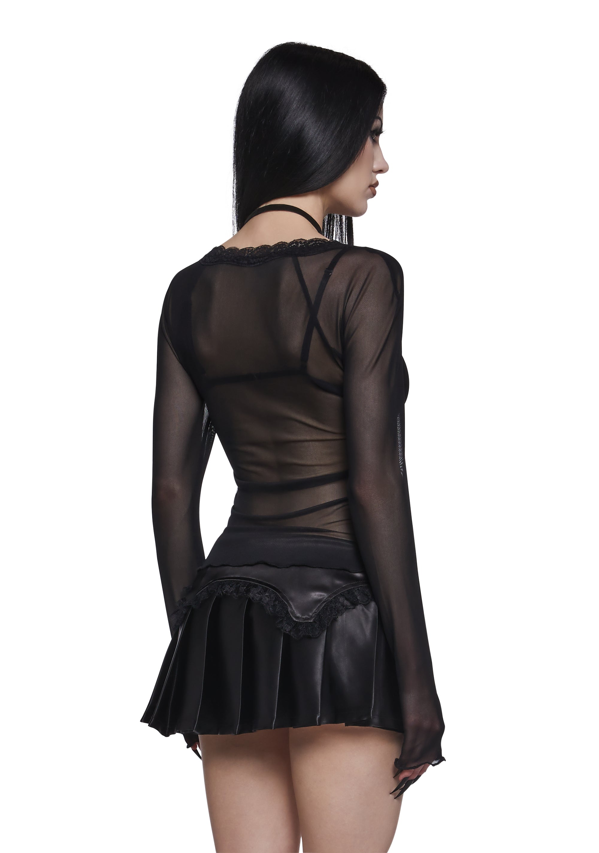 Dark Vestments Mesh Long Sleeve Top - Image 4