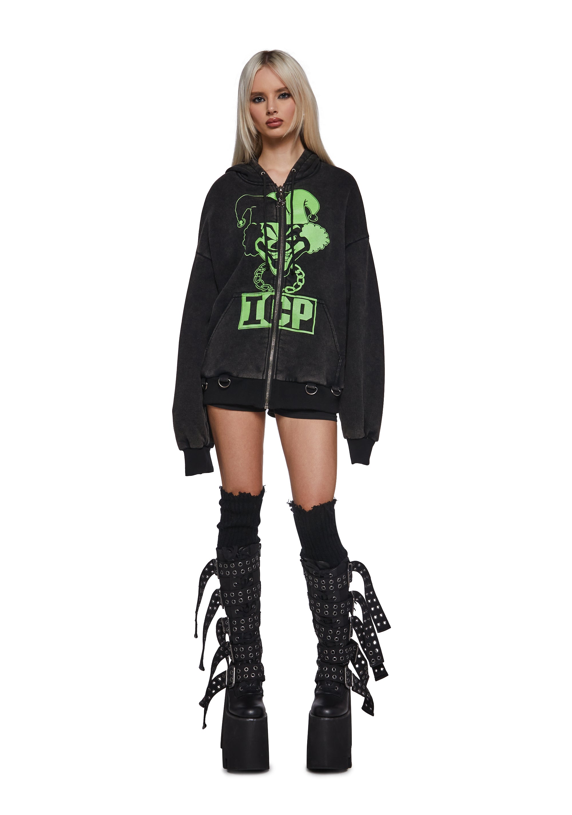 Glow In The Dark Juggla Washed Hoodie - Image 2