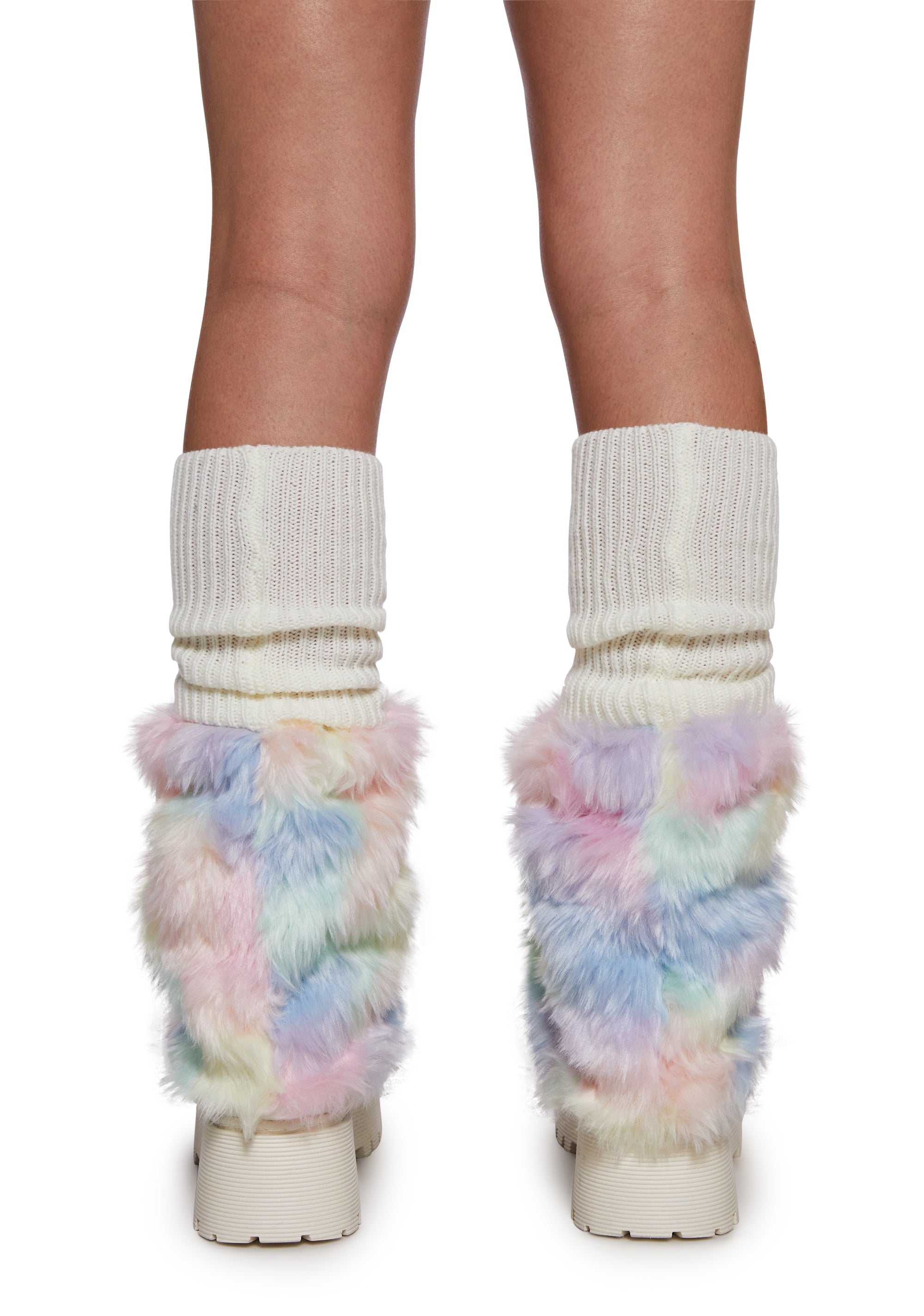 Cotton Candy Fuzzy Leg Warmers - Image 3