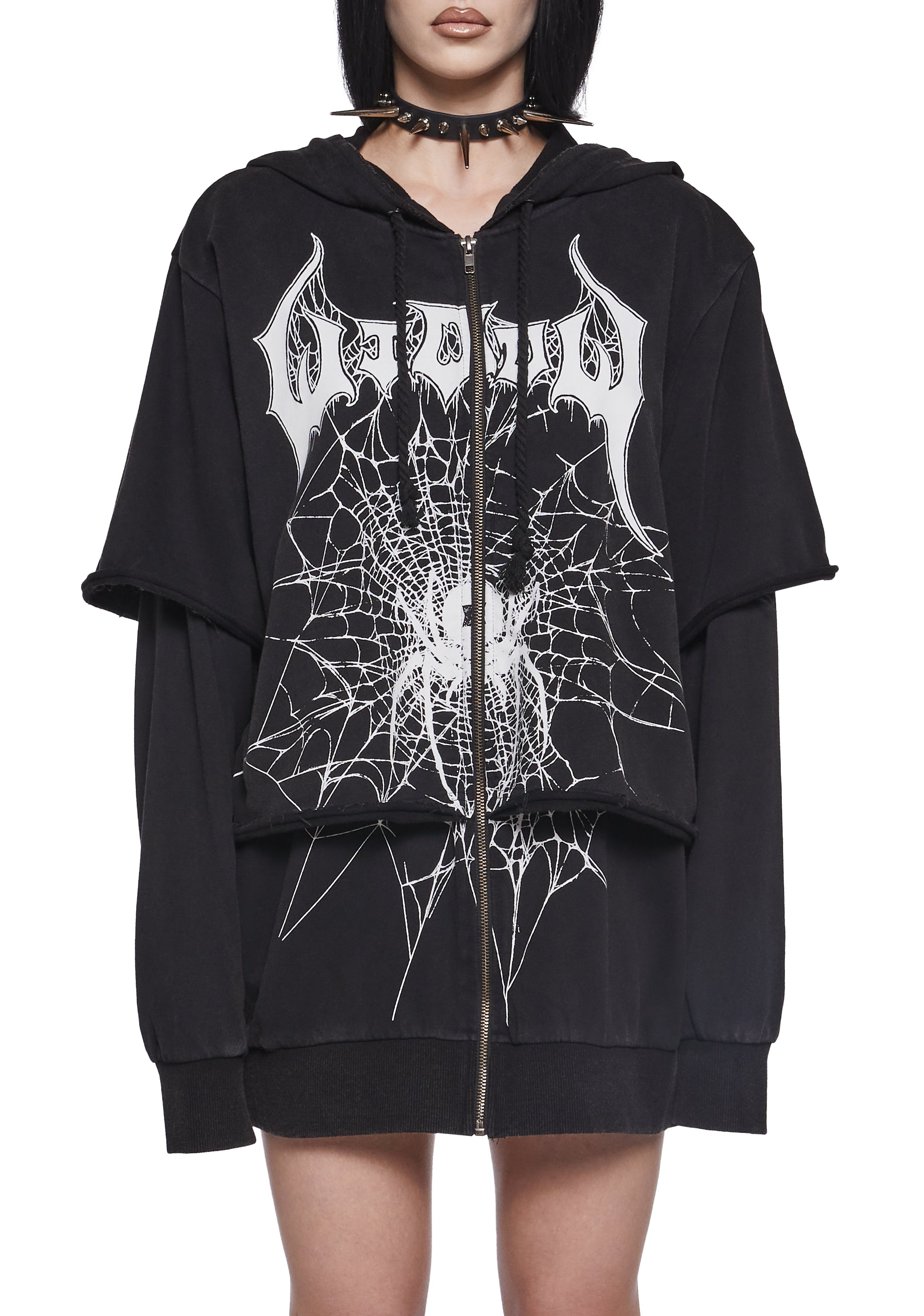 Looming Goth Zip-Up Hoodie - Image 5
