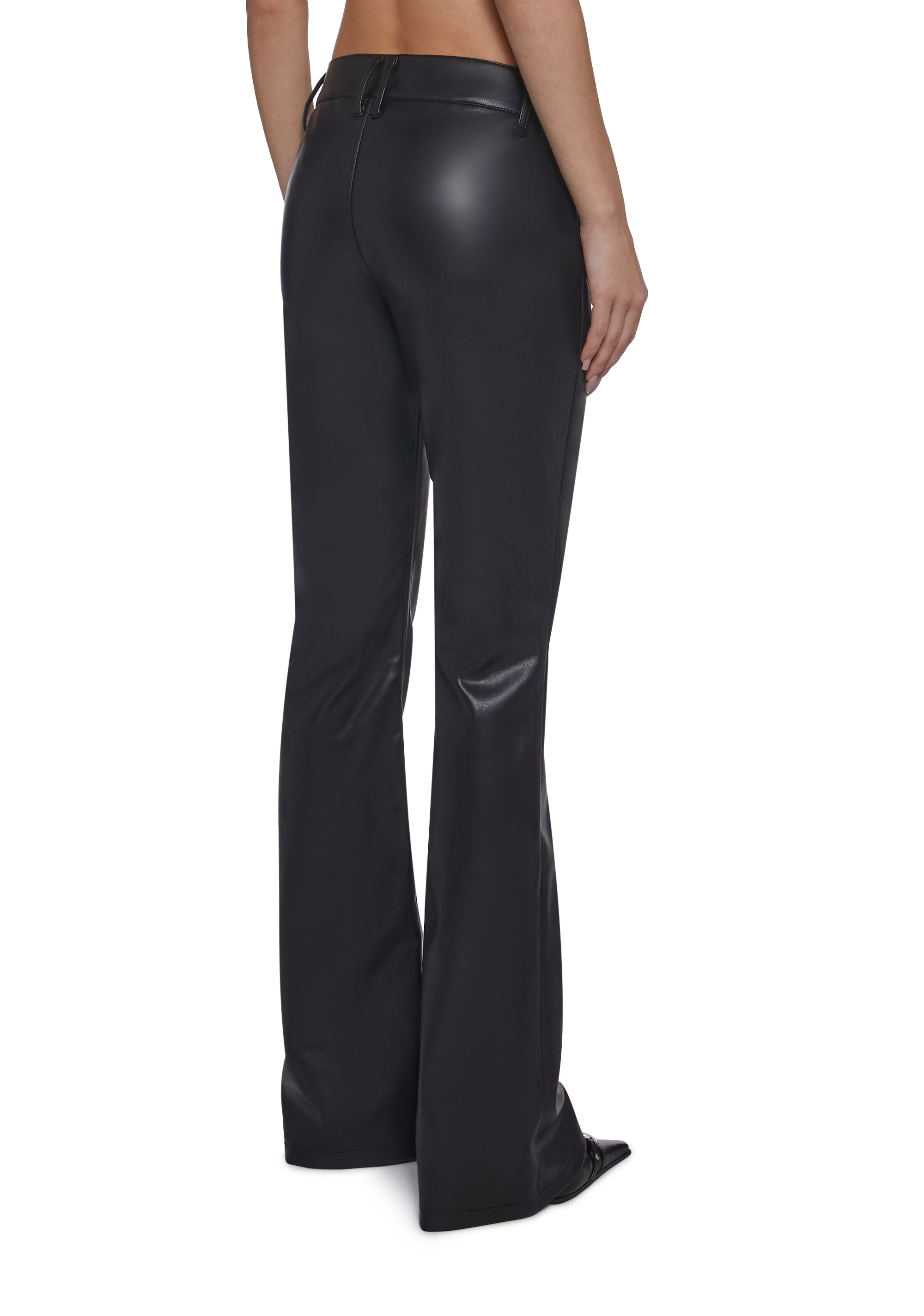 Vegan Leather Low Rise Pants - Image 4