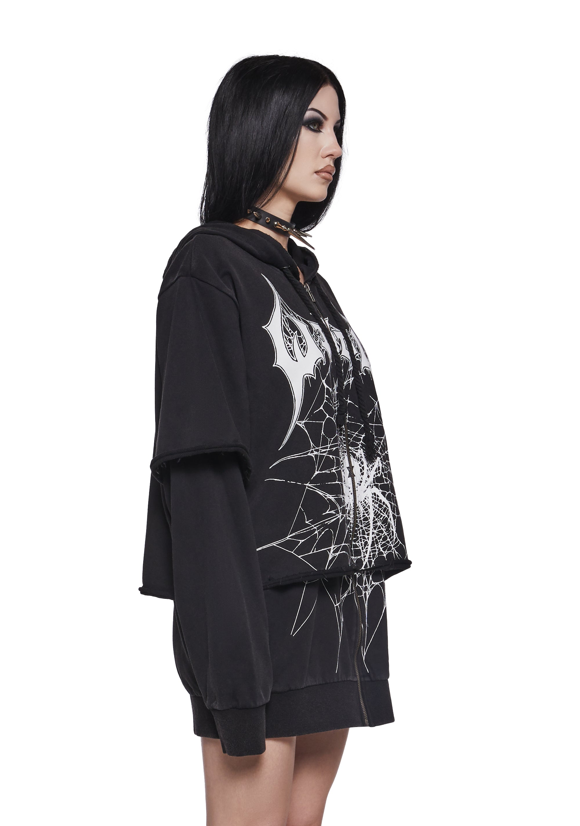 Looming Goth Zip-Up Hoodie - Image 3