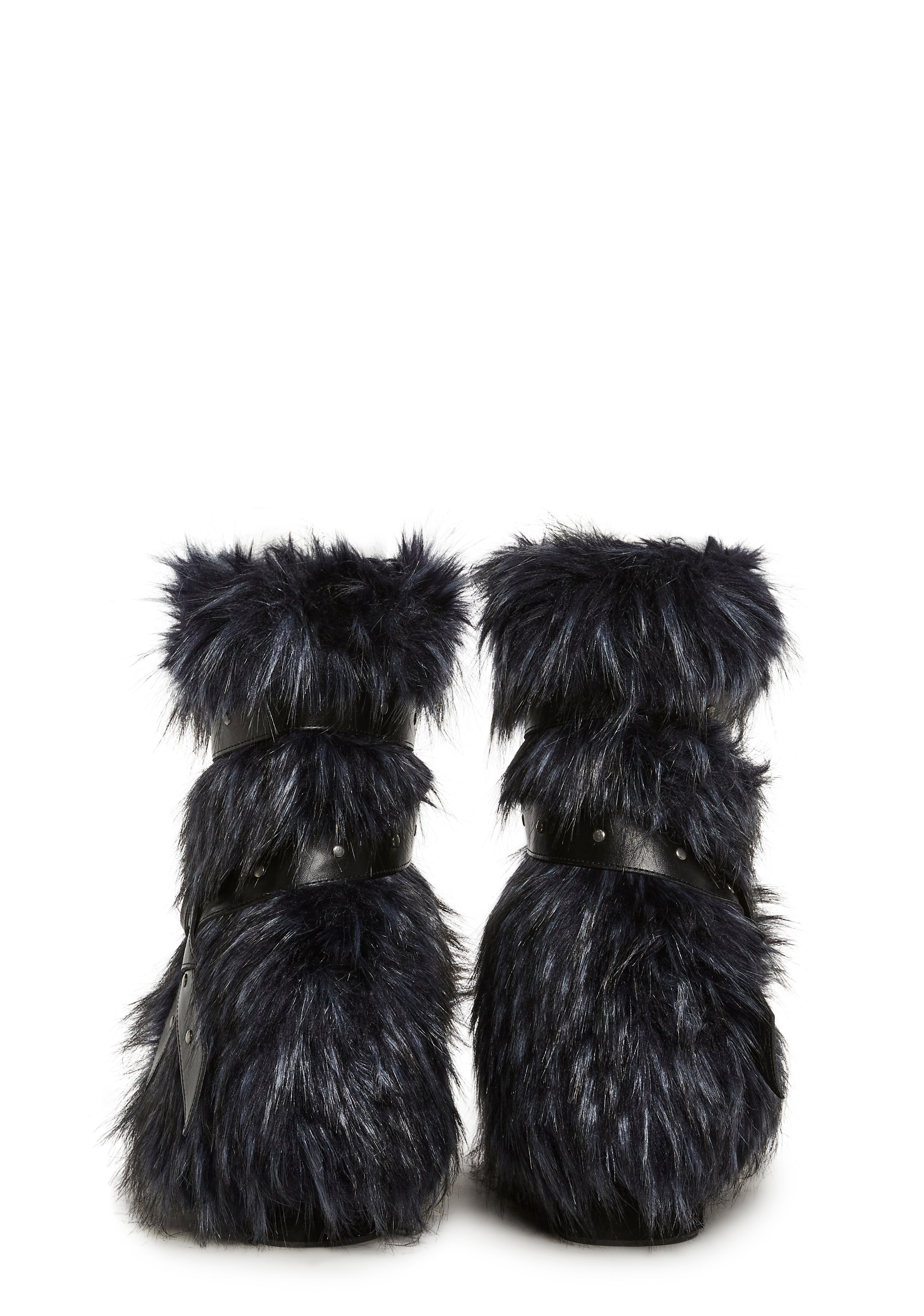 Low Wild Instincts Faux Fur Boots - Blue - Image 3