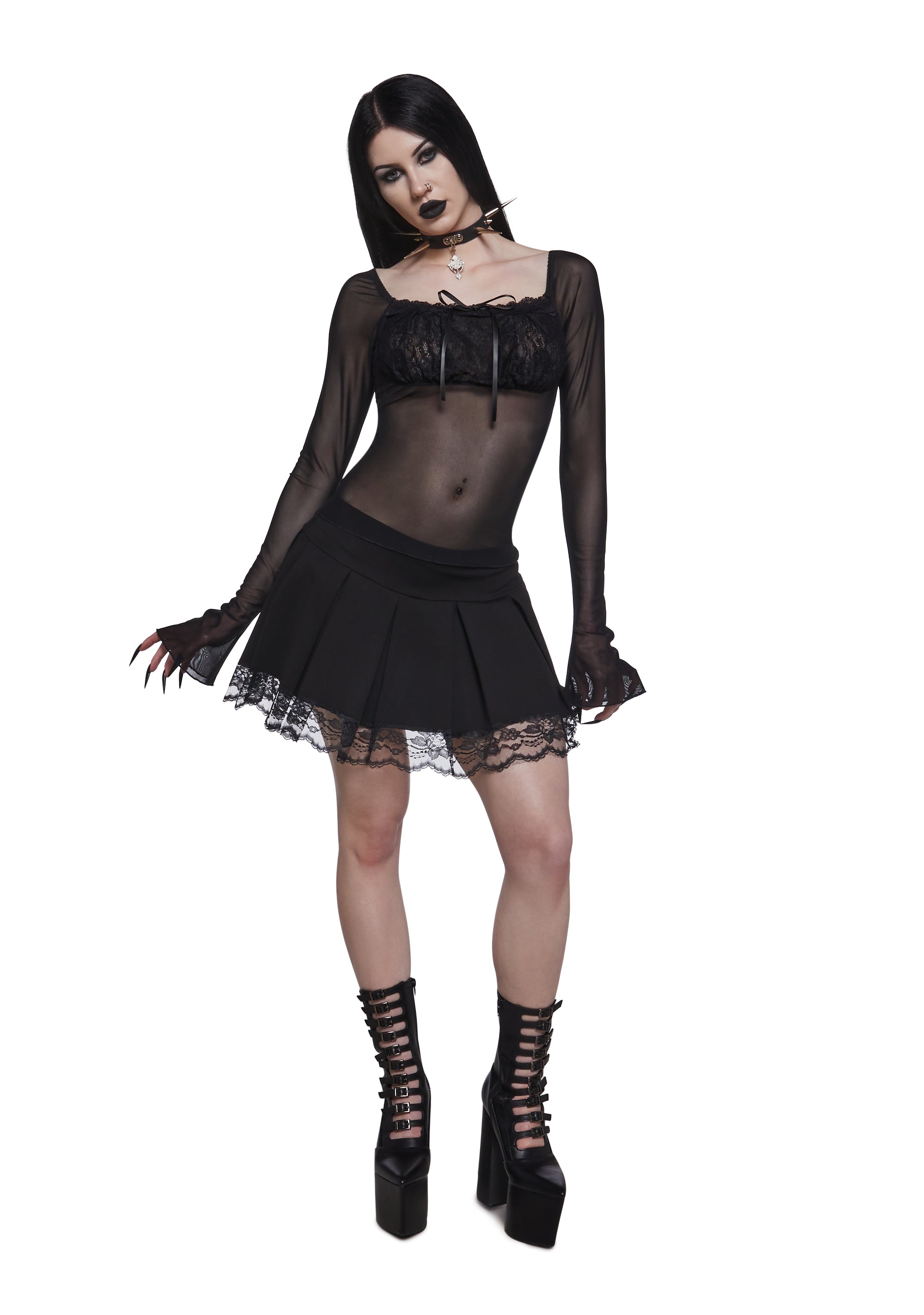 Malice Mesh Long Sleeve Top - Image 2