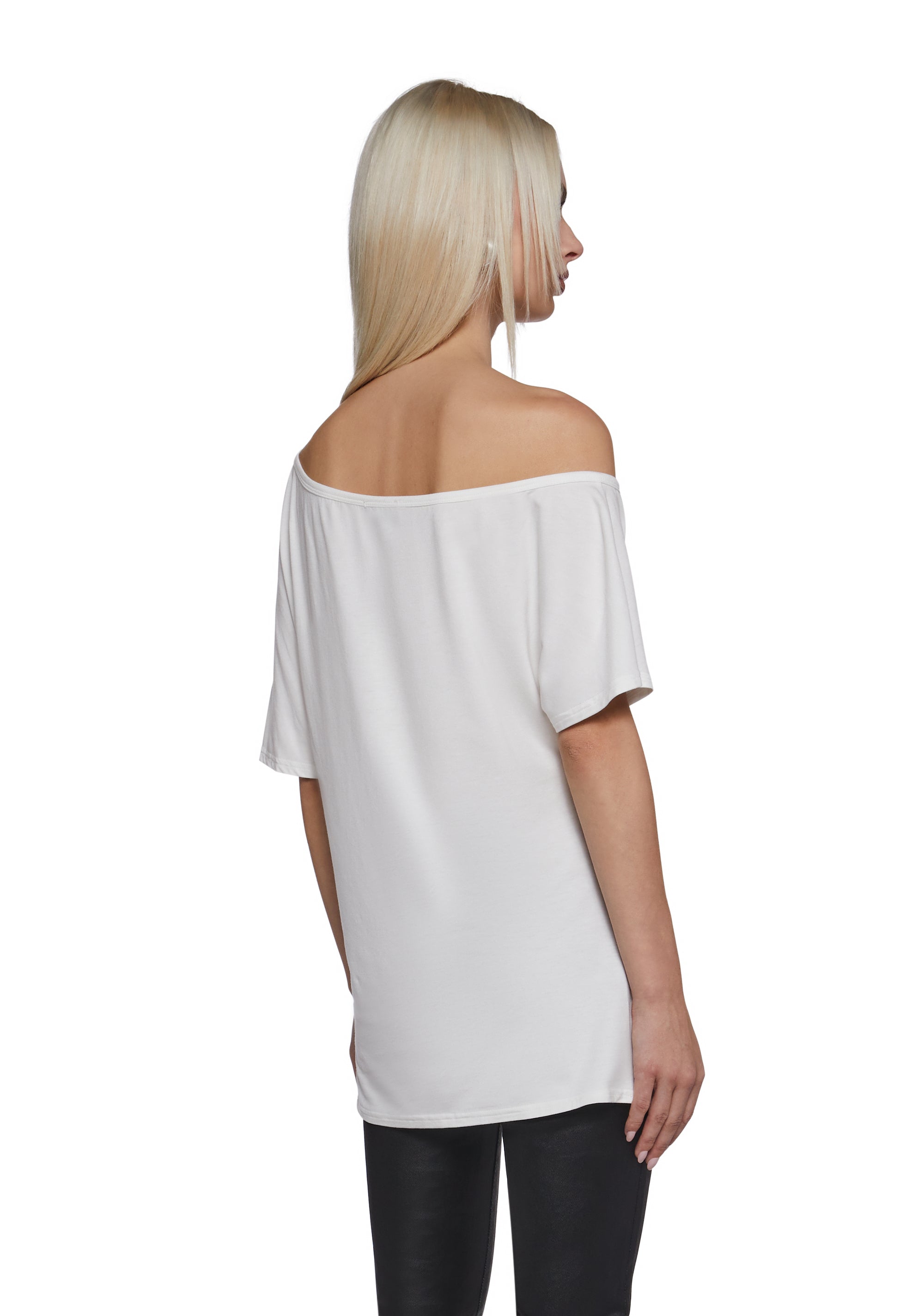 Flirting Over Oversized Tee - White - Image 4