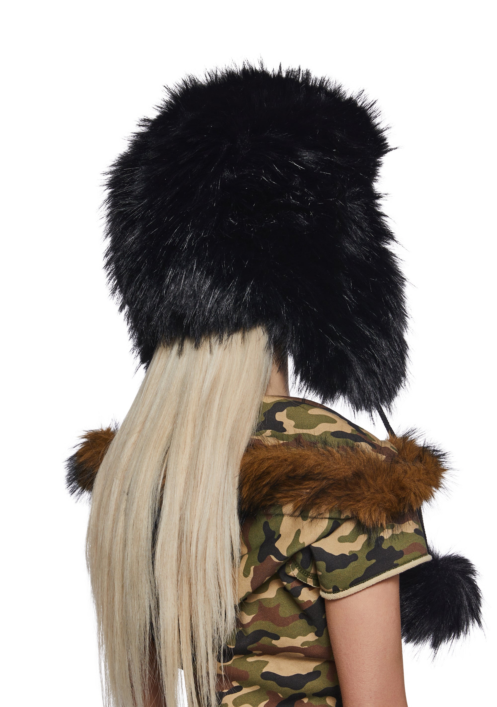 Popular Elite Faux Fur Hat - Black - Image 3