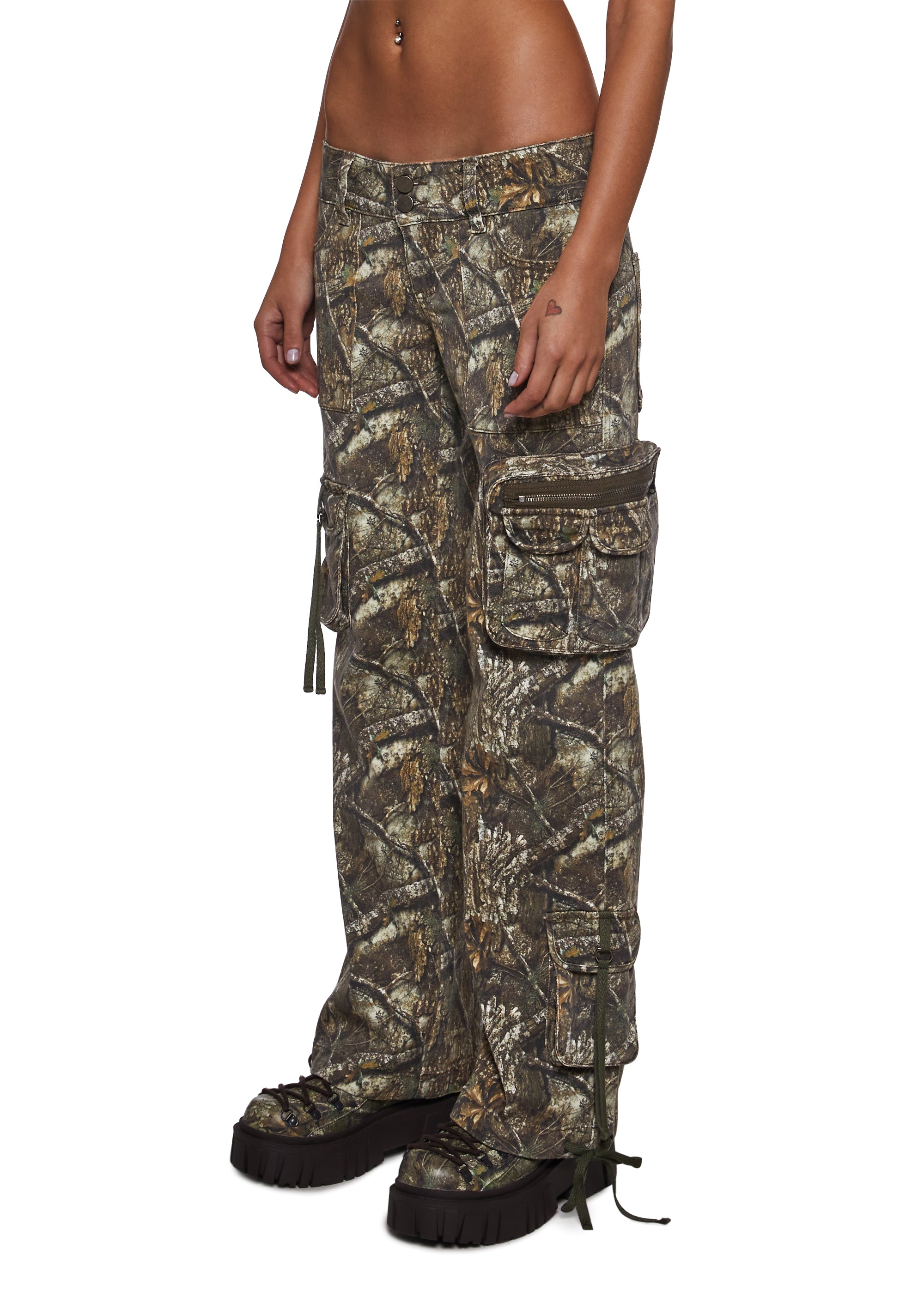 Camo Low Rise Cargo Jeans - Image 8