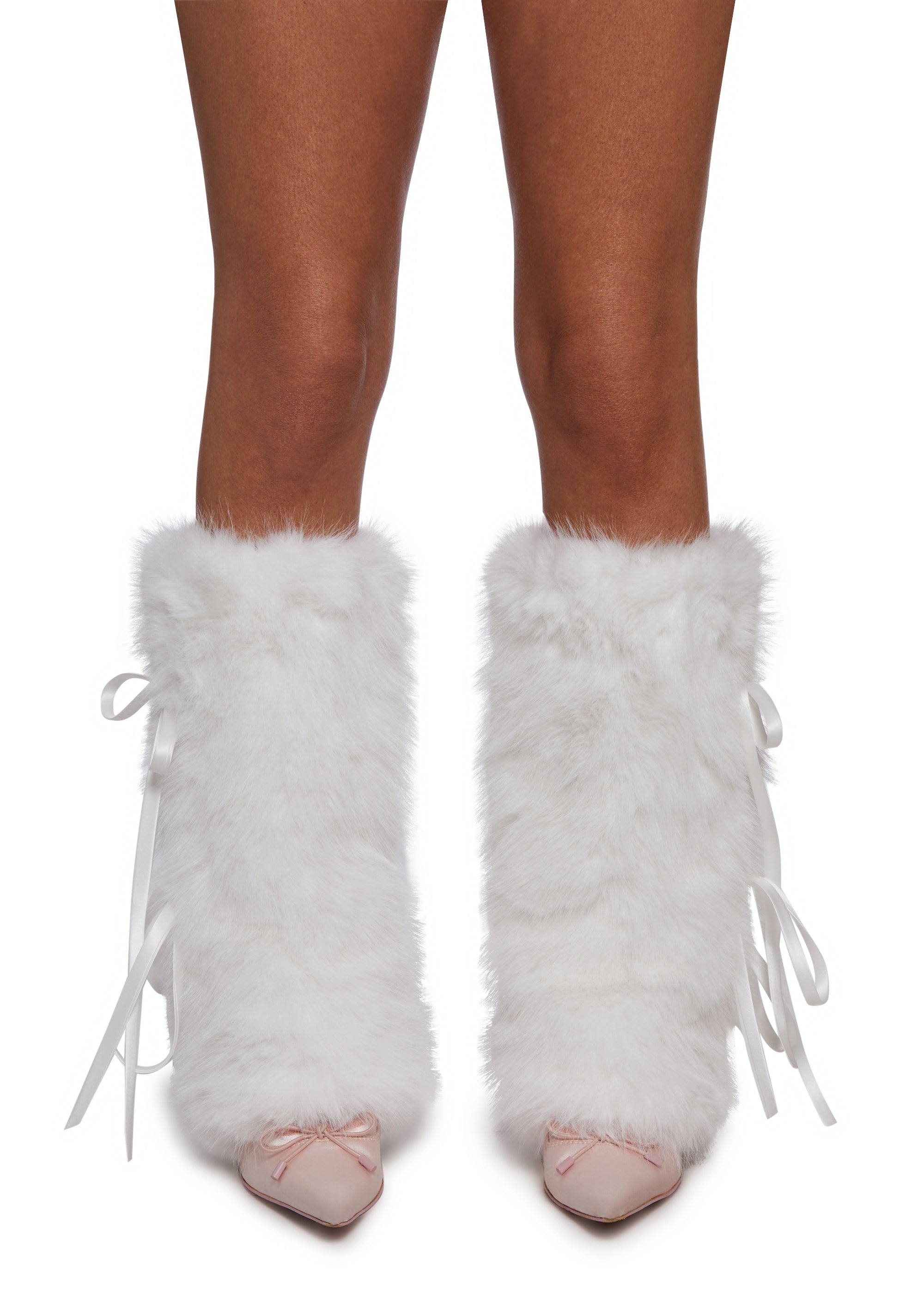 Frost Flirt Bow-Tied Faux Fur Warmers - Image 3
