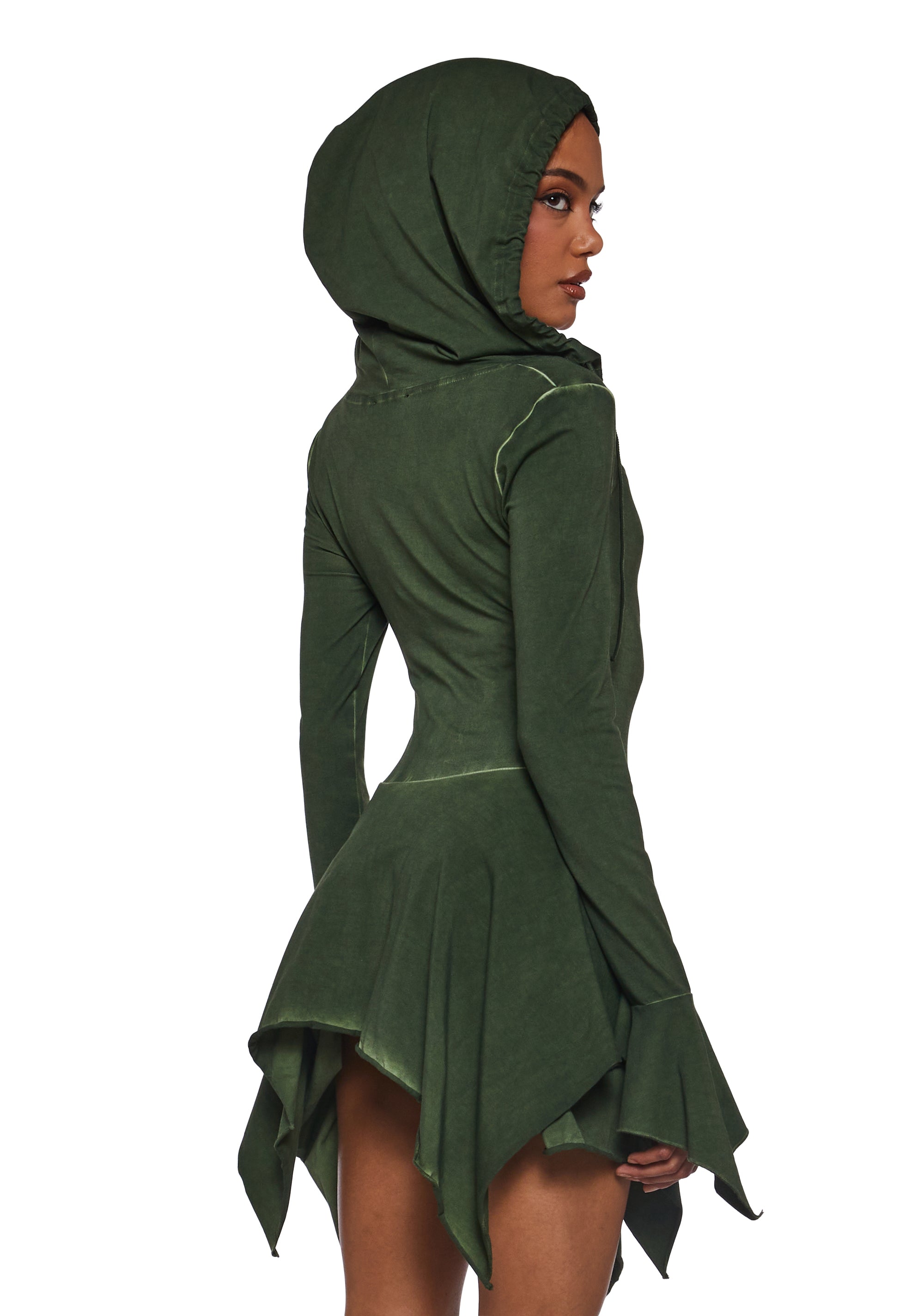 F Is For Fairies® Hooded Mini Dress - Green - Image 4